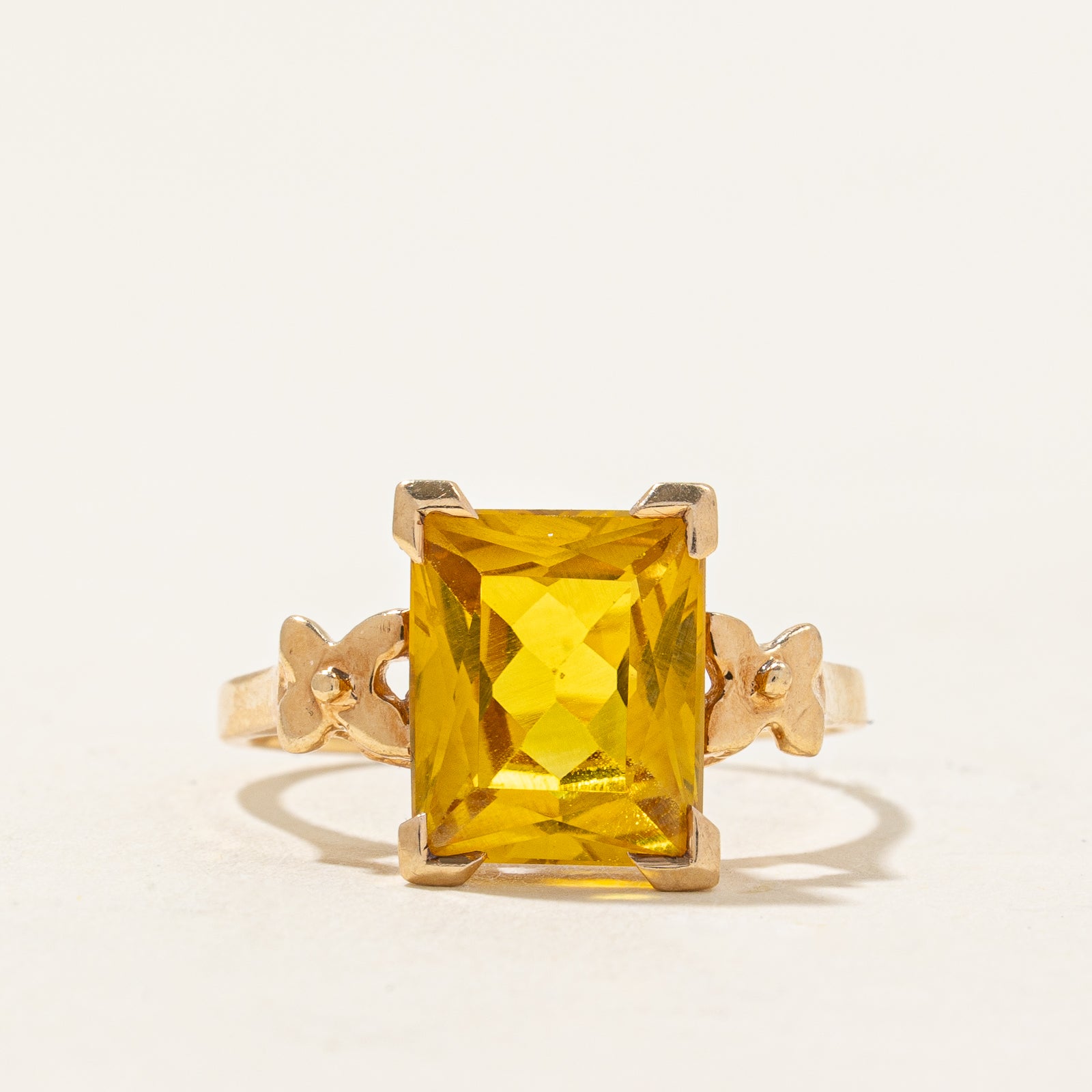 Yellow Synthetic Sapphire Cocktail Ring | 4.70ct | SZ 6.25 |