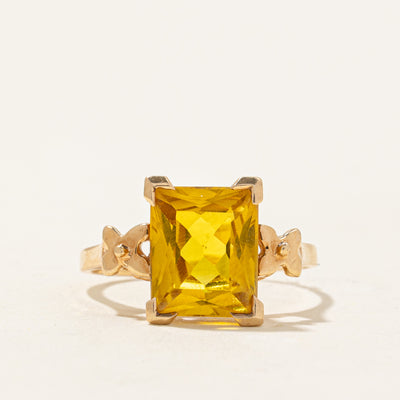 Yellow Synthetic Sapphire Cocktail Ring | 4.70ct | SZ 6.25 |