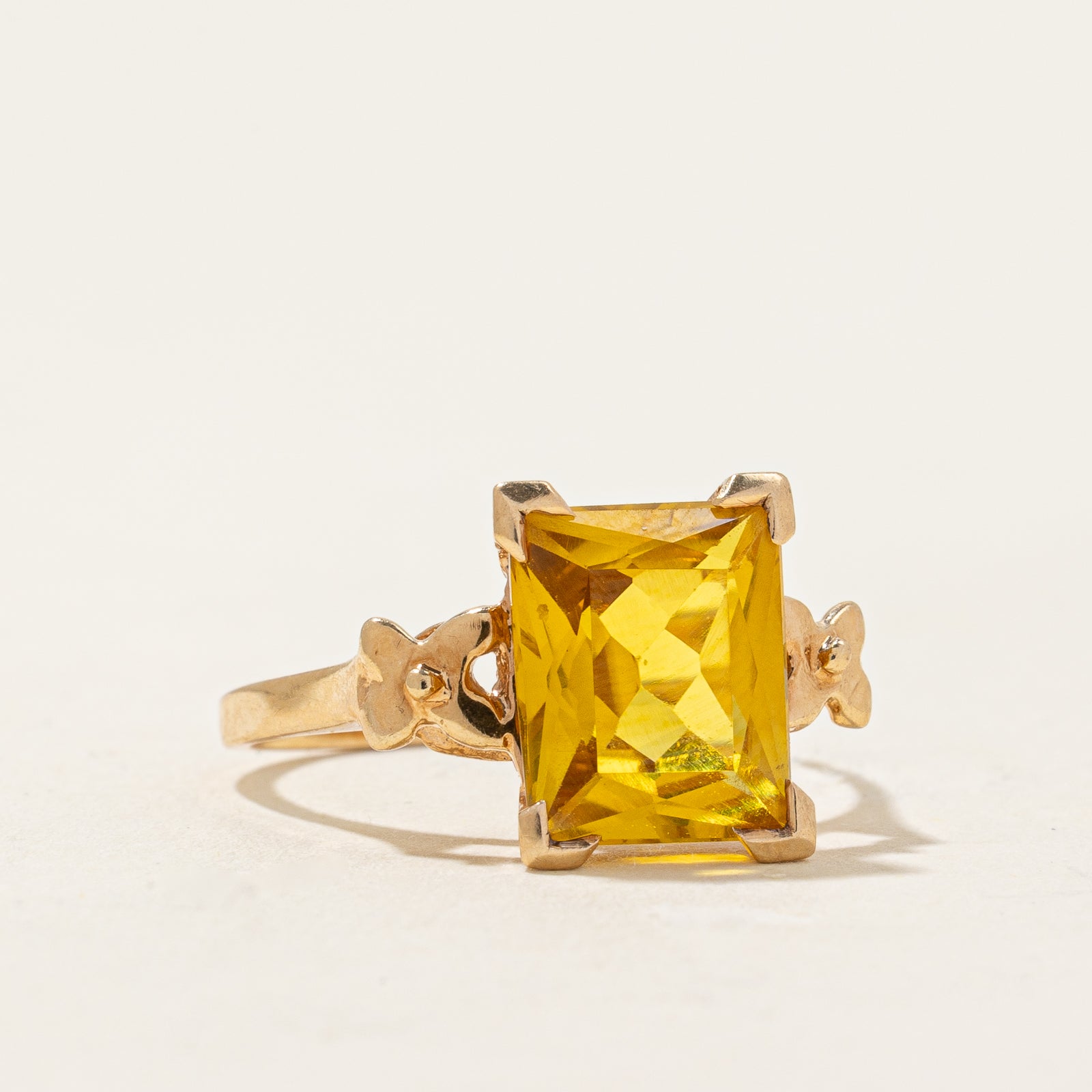 Yellow Synthetic Sapphire Cocktail Ring | 4.70ct | SZ 6.25 |