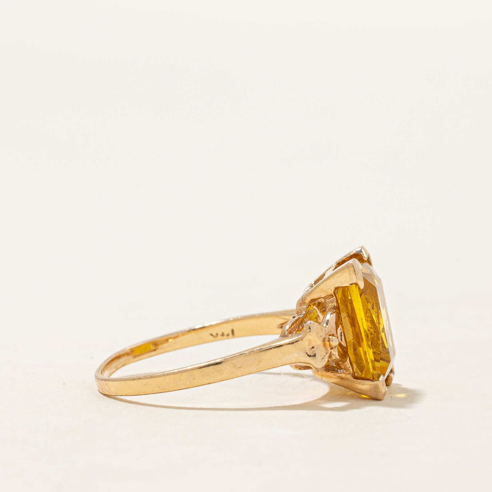 Yellow Synthetic Sapphire Cocktail Ring | 4.70ct | SZ 6.25 |