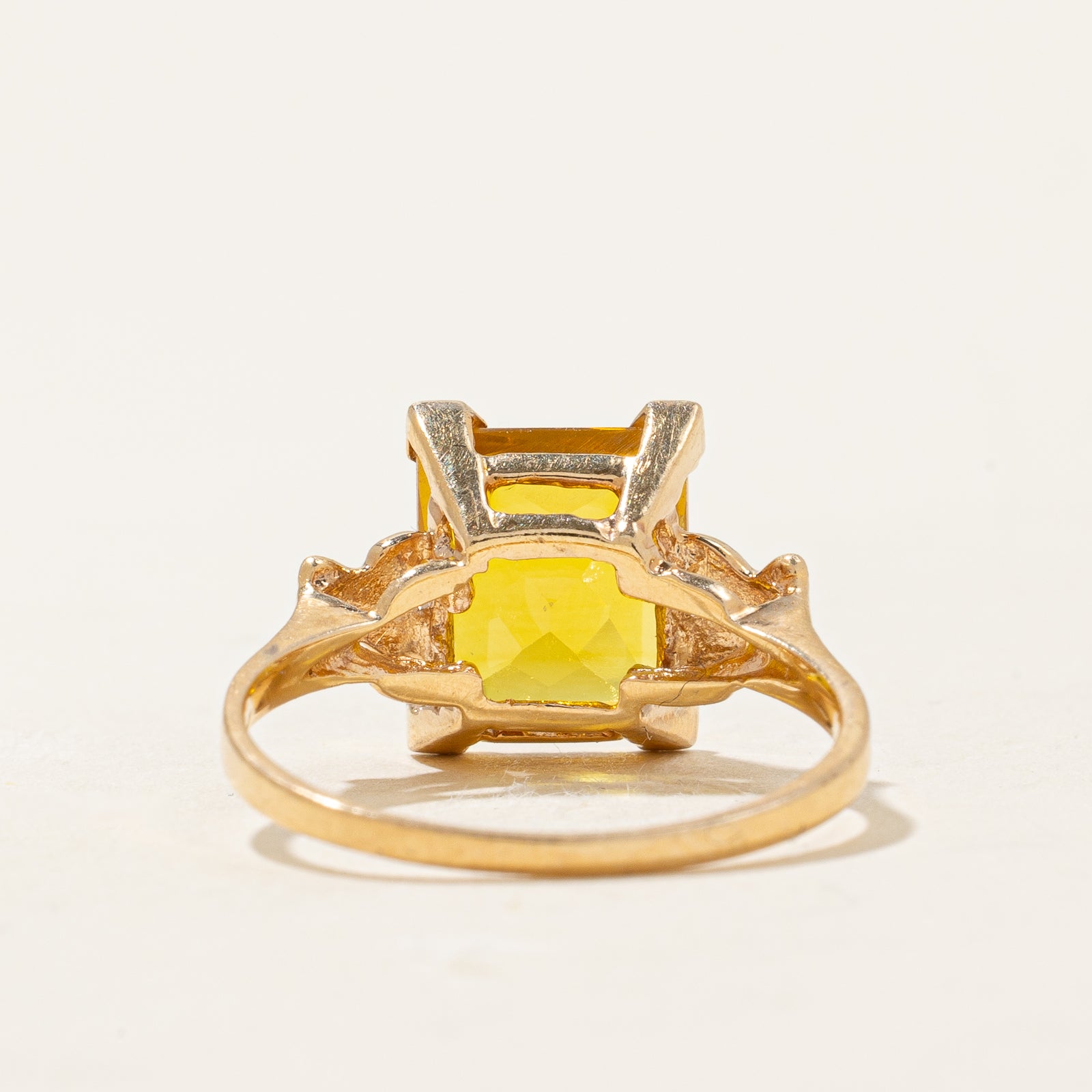 Yellow Synthetic Sapphire Cocktail Ring | 4.70ct | SZ 6.25 |