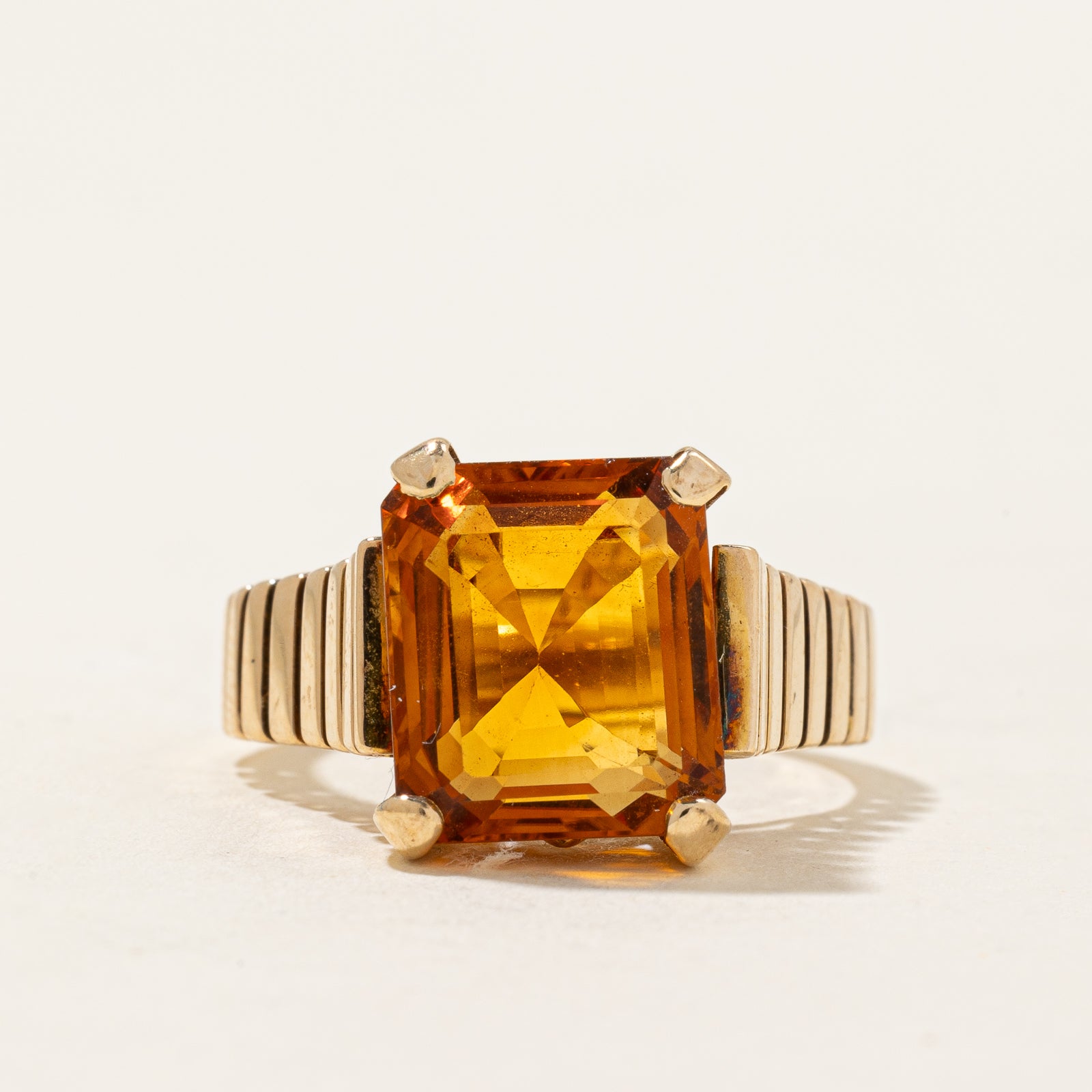 Mandarin Citrine Cocktail Ring | 6.50ct | SZ 8 |