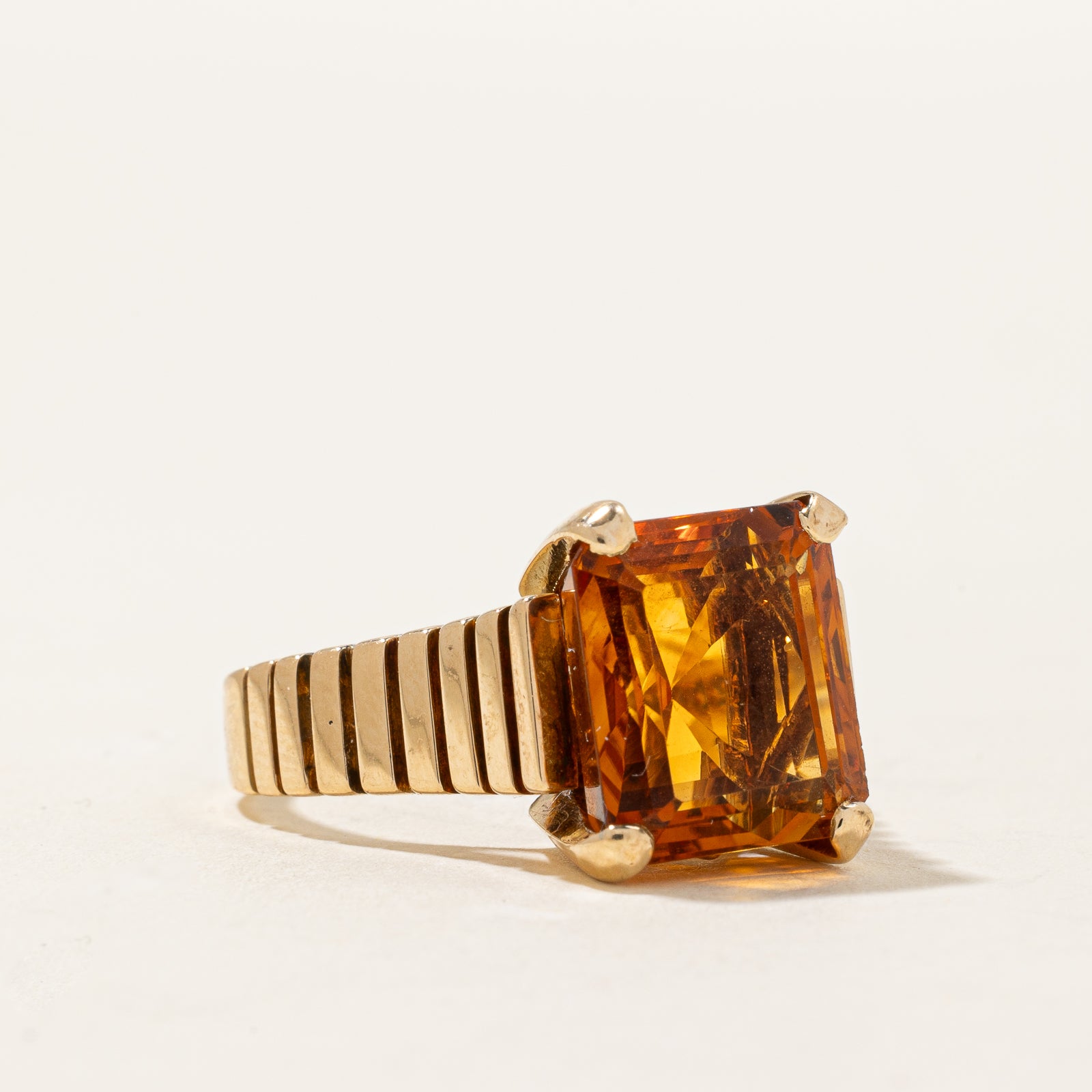 Mandarin Citrine Cocktail Ring | 6.50ct | SZ 8 |