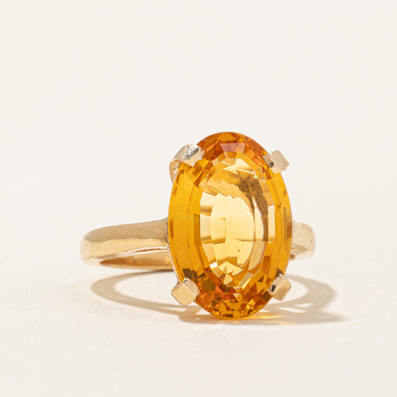 Mandarin Citrine Cocktail Ring | 5.25ct | SZ 5.75 |