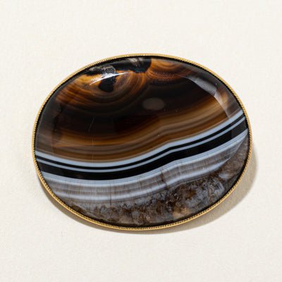 Birks Oval Cabochon Agate Brooch | 17.00ct