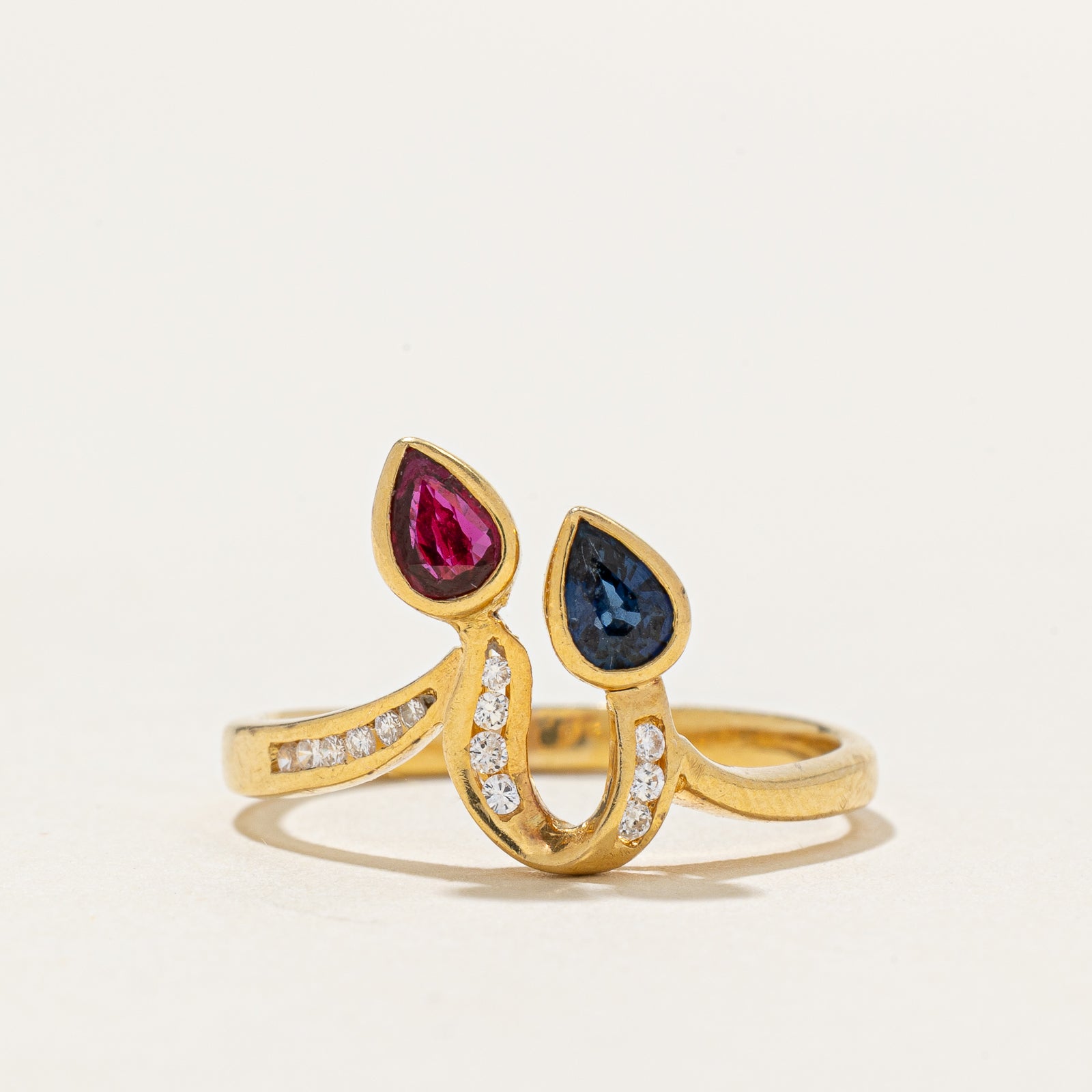 Bezel Set Multi Gemstone Ring | 0.50ctw, 0.10ctw | SZ 7.5