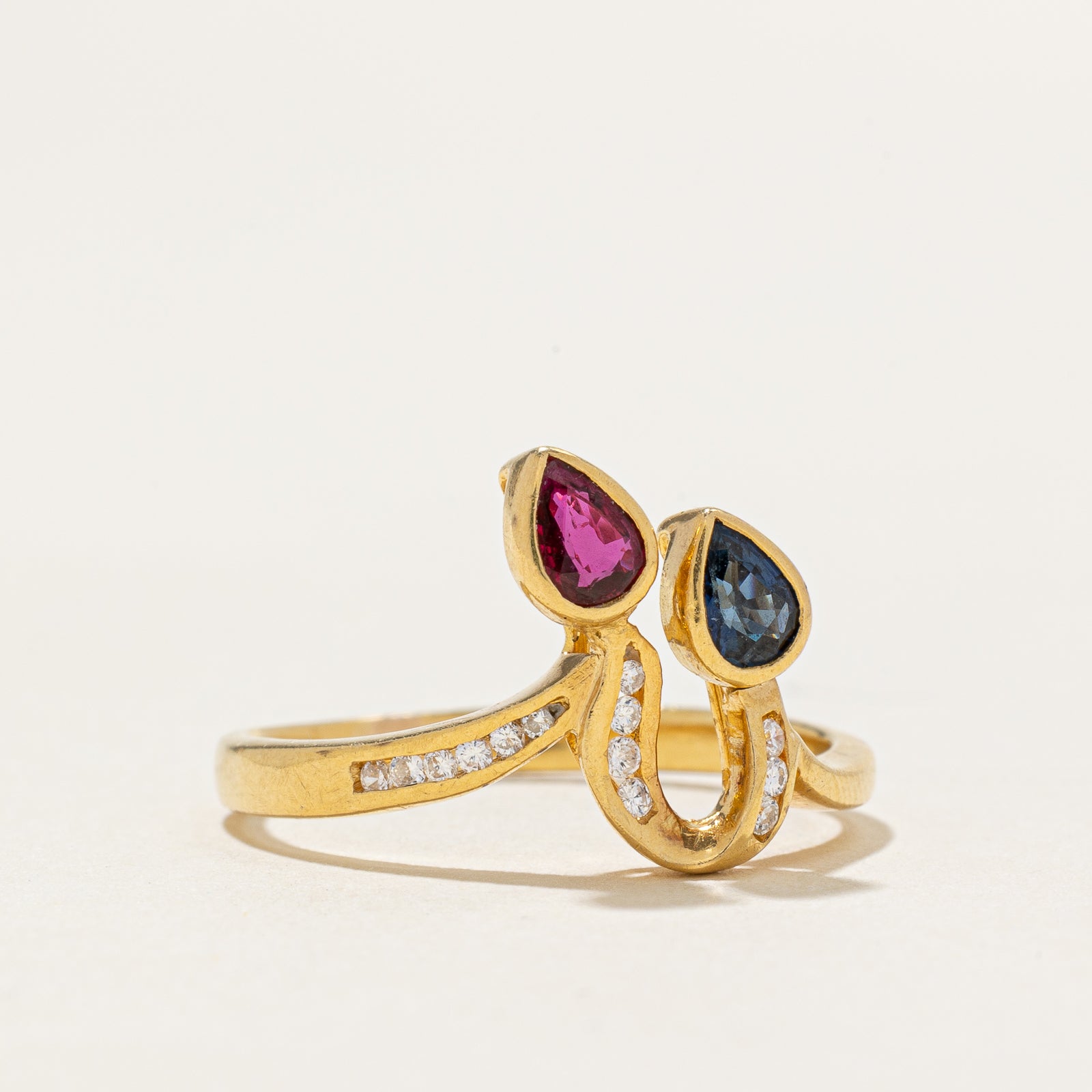 Bezel Set Multi Gemstone Ring | 0.50ctw, 0.10ctw | SZ 7.5