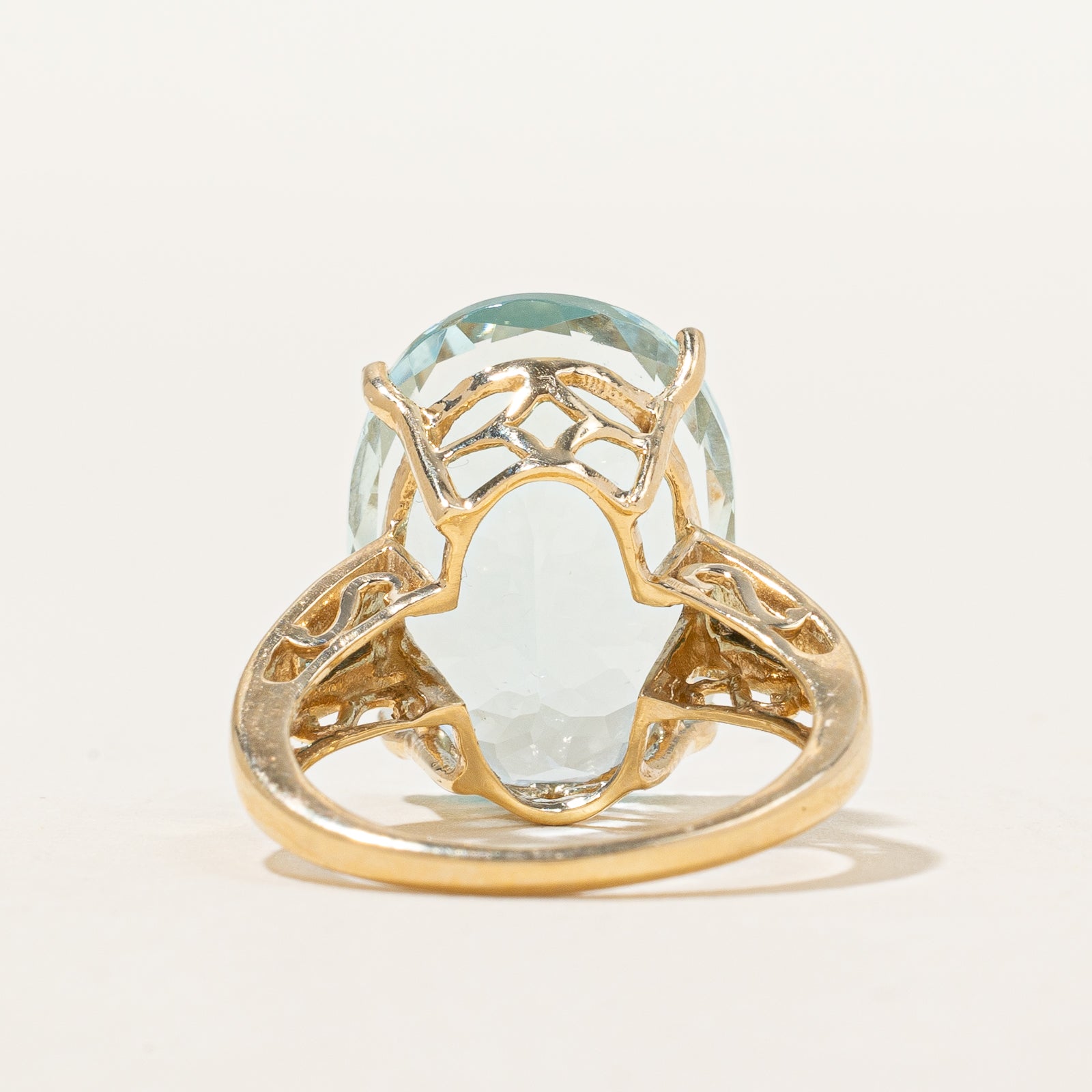 Aquamarine & Diamond Cocktail Ring | 11.20ct, 0.06ctw | SZ 5.75 |