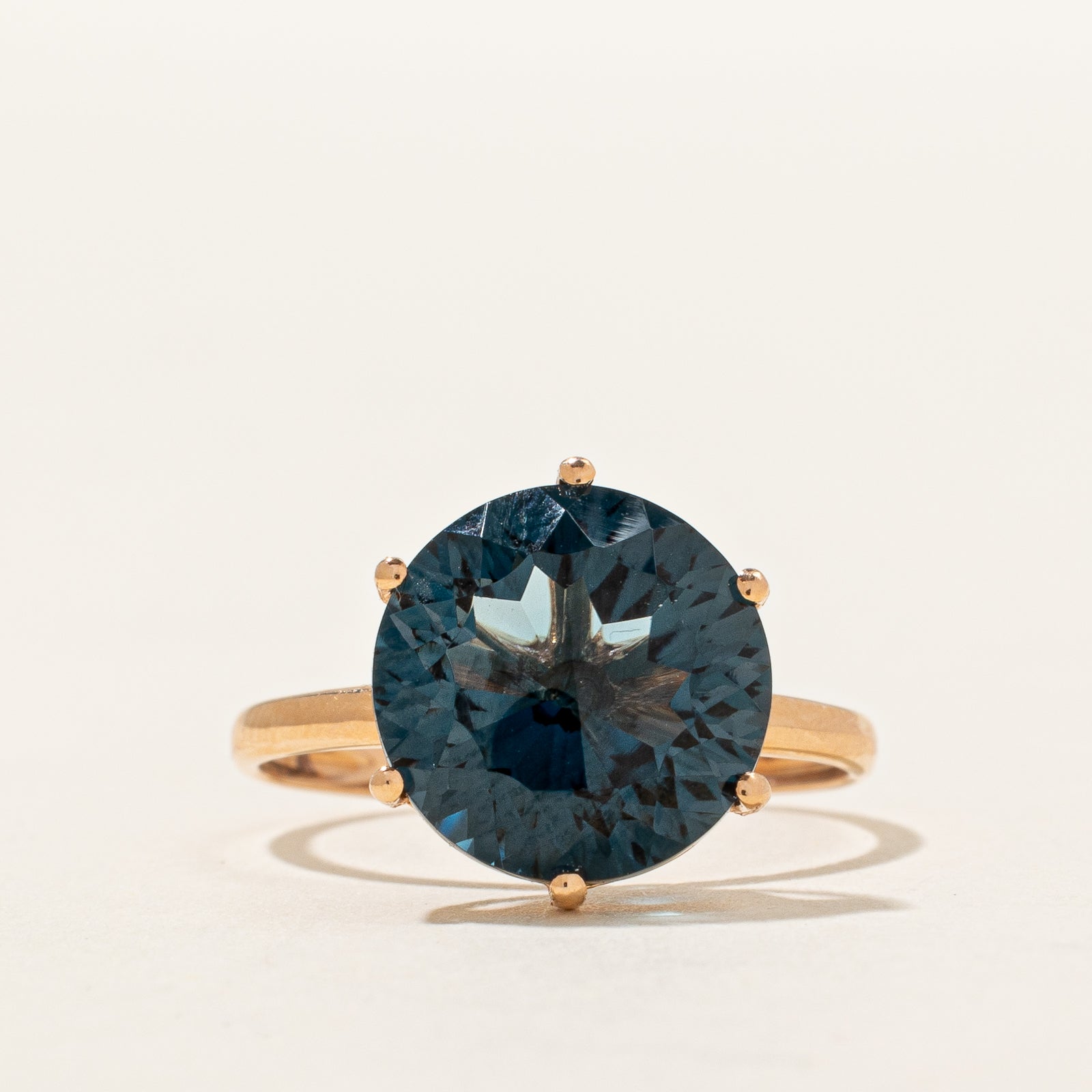 Bague cocktail en topaze bleue de Londres | 4,00 ct | Taille 6 | 