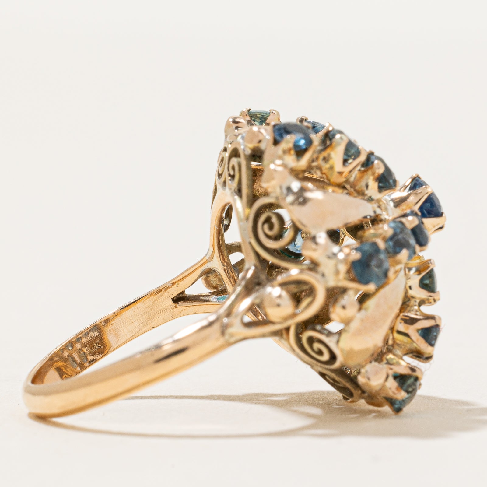 Blue Sapphire Cocktail Ring | 1.54ctw | SZ 4.75 |