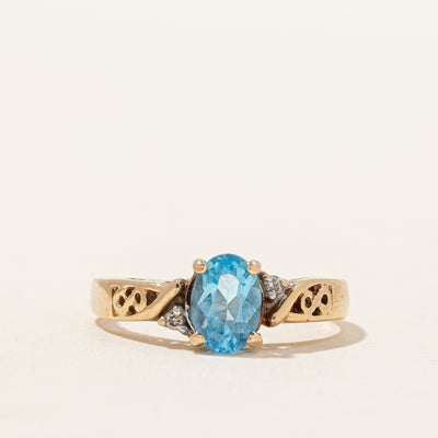Blue Topaz & Diamond Ring | 0.82ct, 0.02ctw | SZ 7.25 |