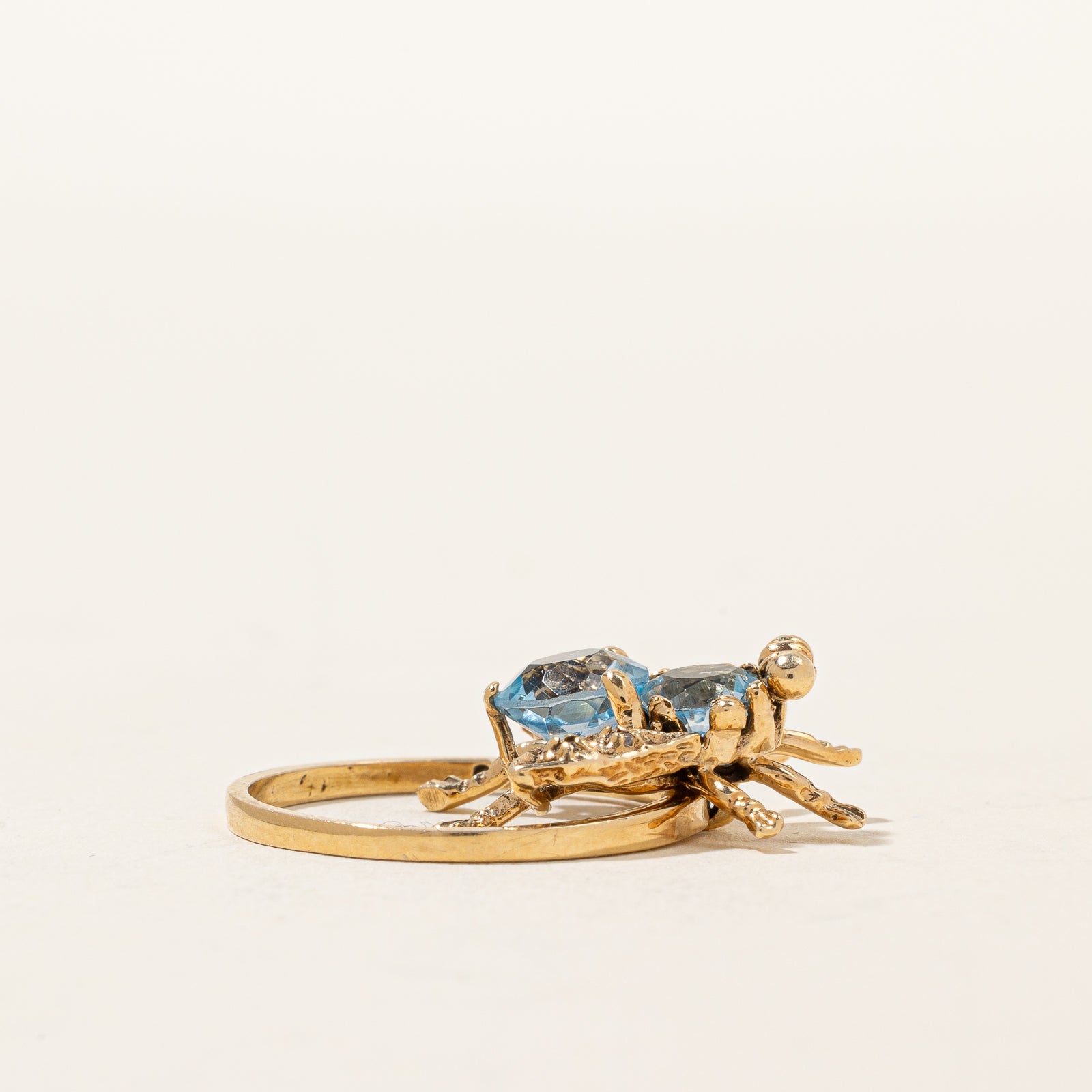 Blue Topaz & Diamond Bee Ring | 1.30ctw, 0.02ctw | SZ 6 |