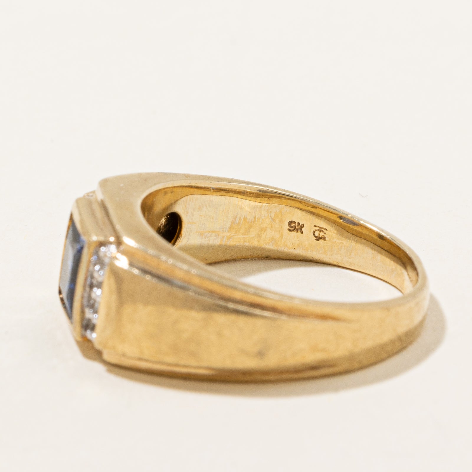 Synthetic Sapphire & Diamond Ring | 1.40ct, 0.05ctw | SZ 9 |
