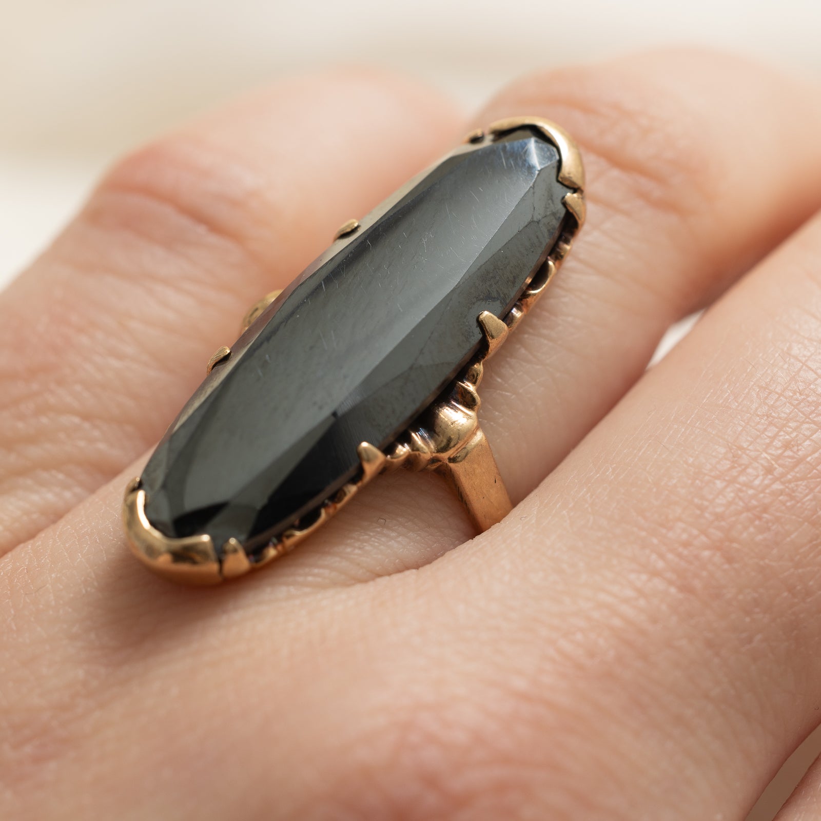 Hematite Navette Ring | 13.00ct | SZ 5.75