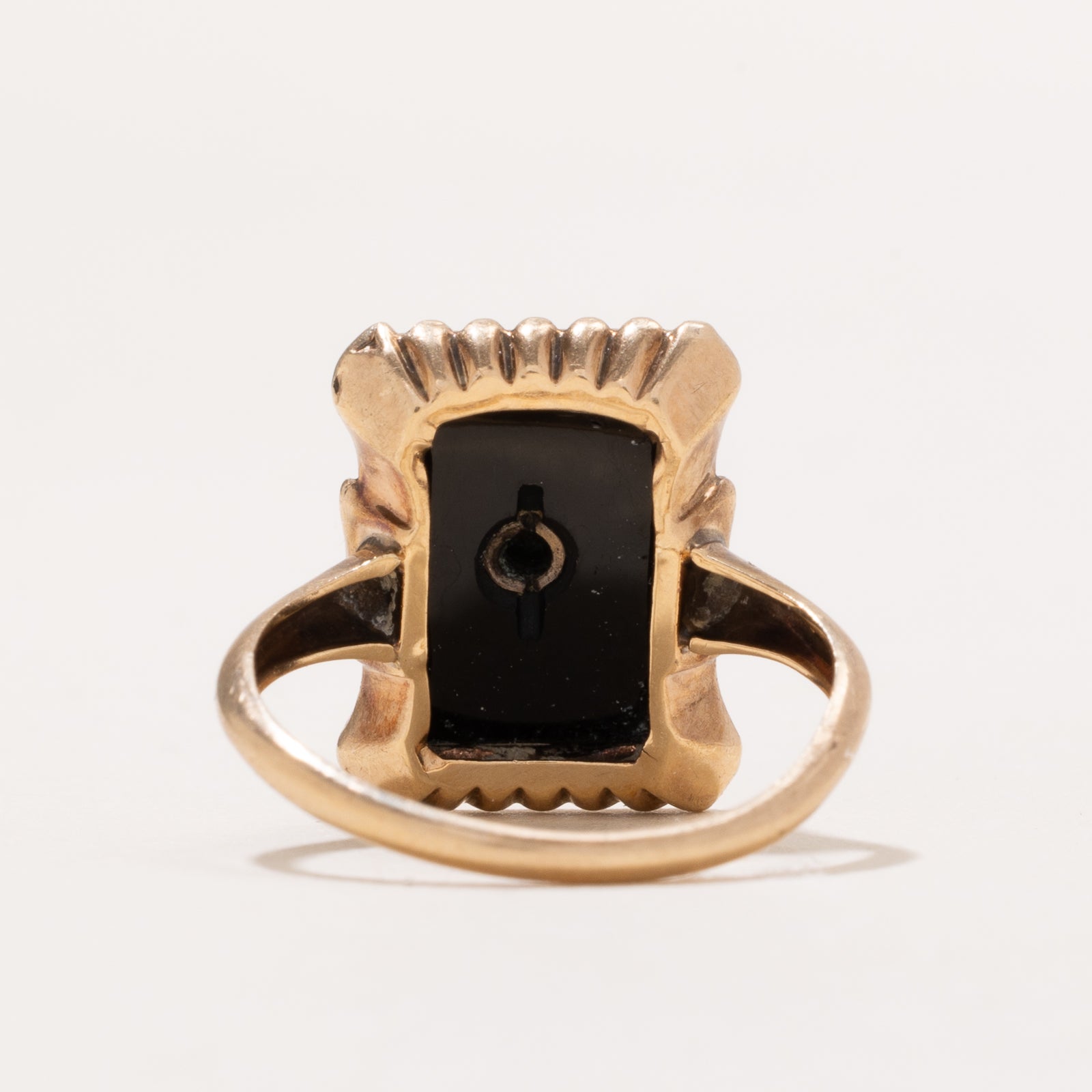Vintage Onyx & Diamond Ring | 4.50ct | 0.01ct | SZ 6.5