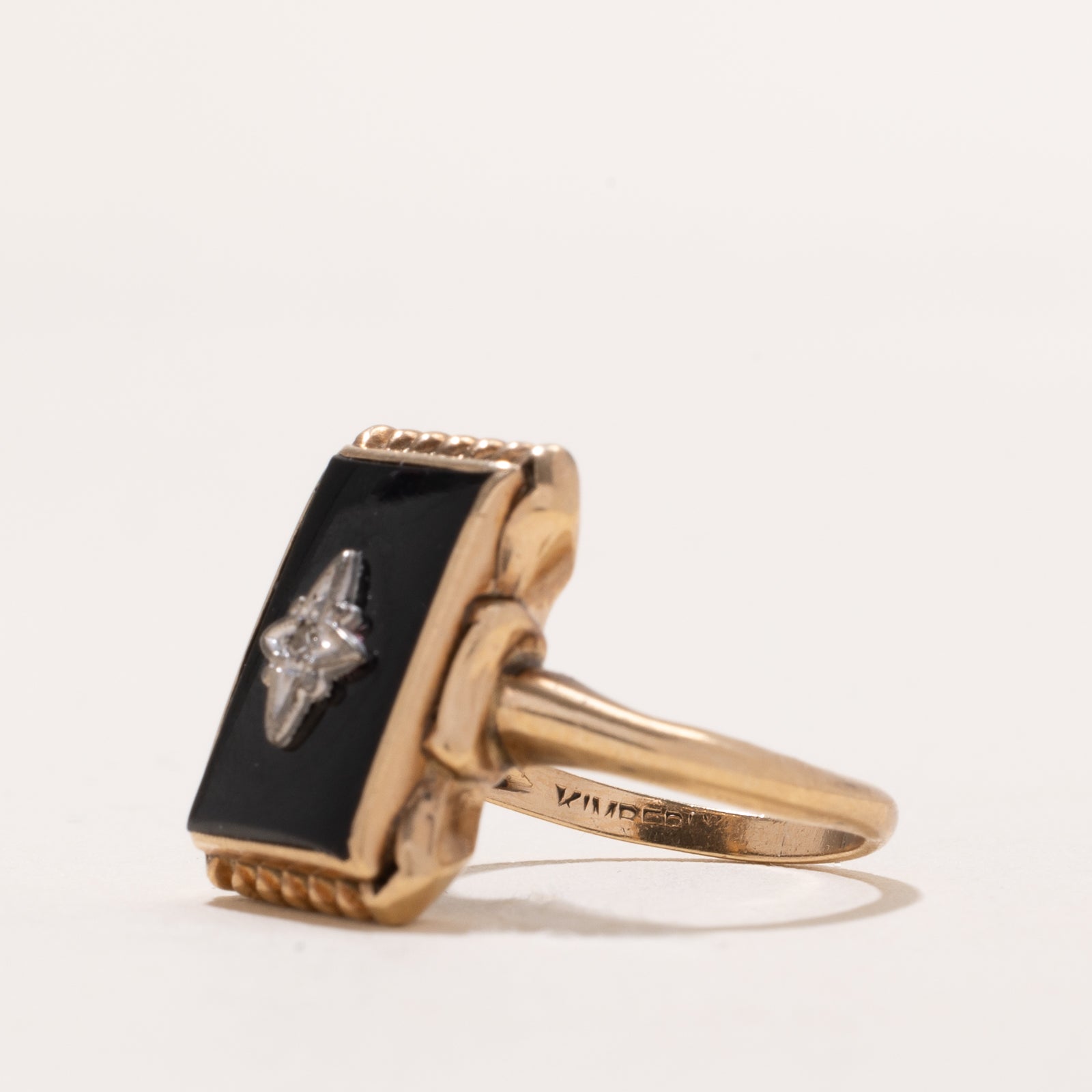 Vintage Onyx & Diamond Ring | 4.50ct | 0.01ct | SZ 6.5