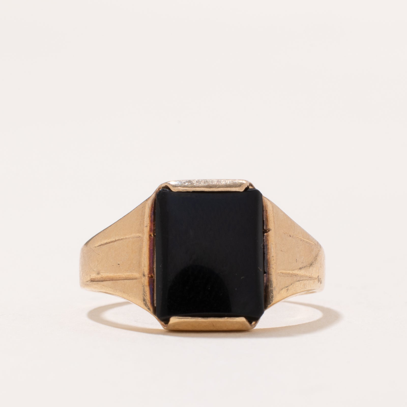 10K Onyx Signet Ring | 1.50ct | SZ 6.25