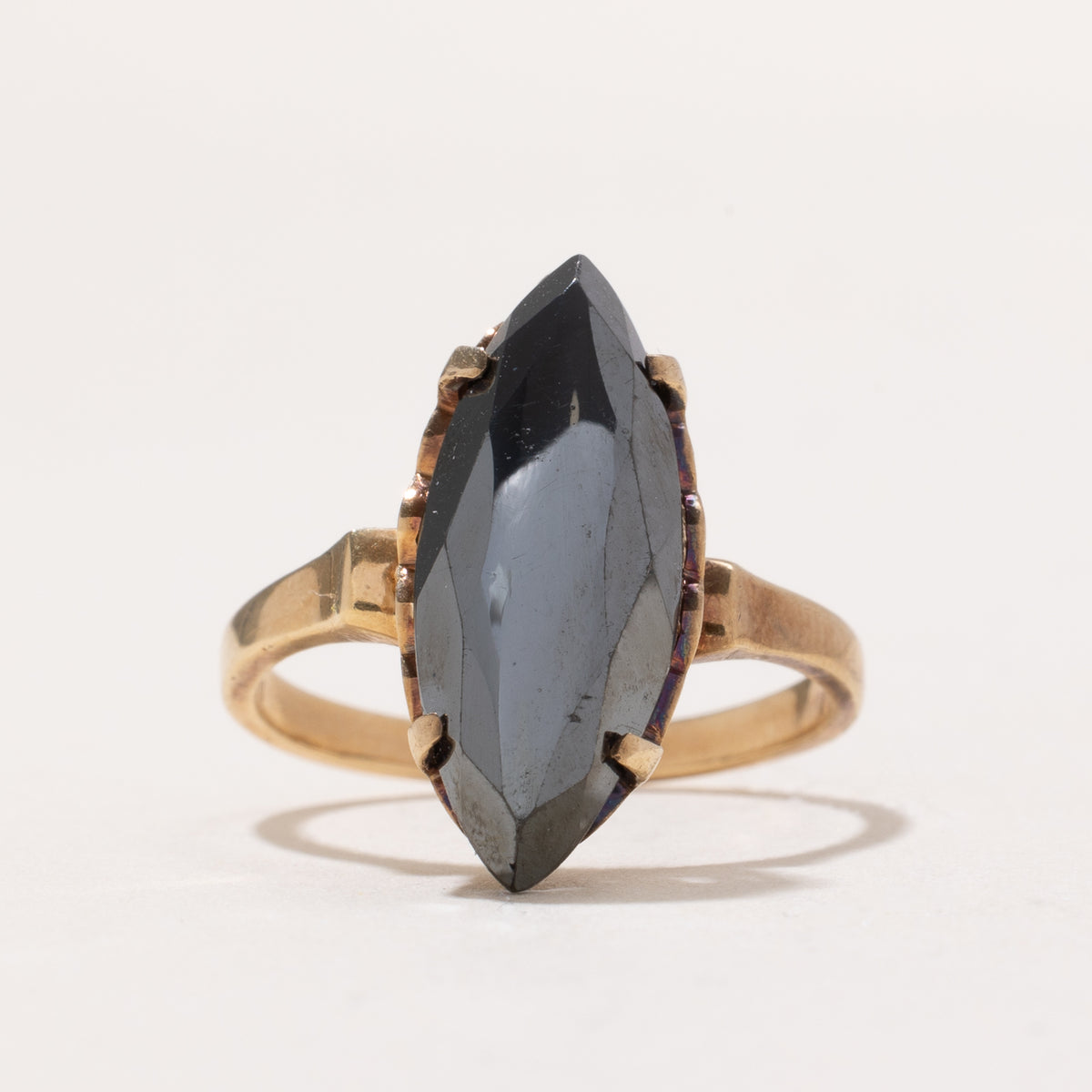 Ksagar Authentic Hematite Ring Marquise Cut Hematite Ring SZ