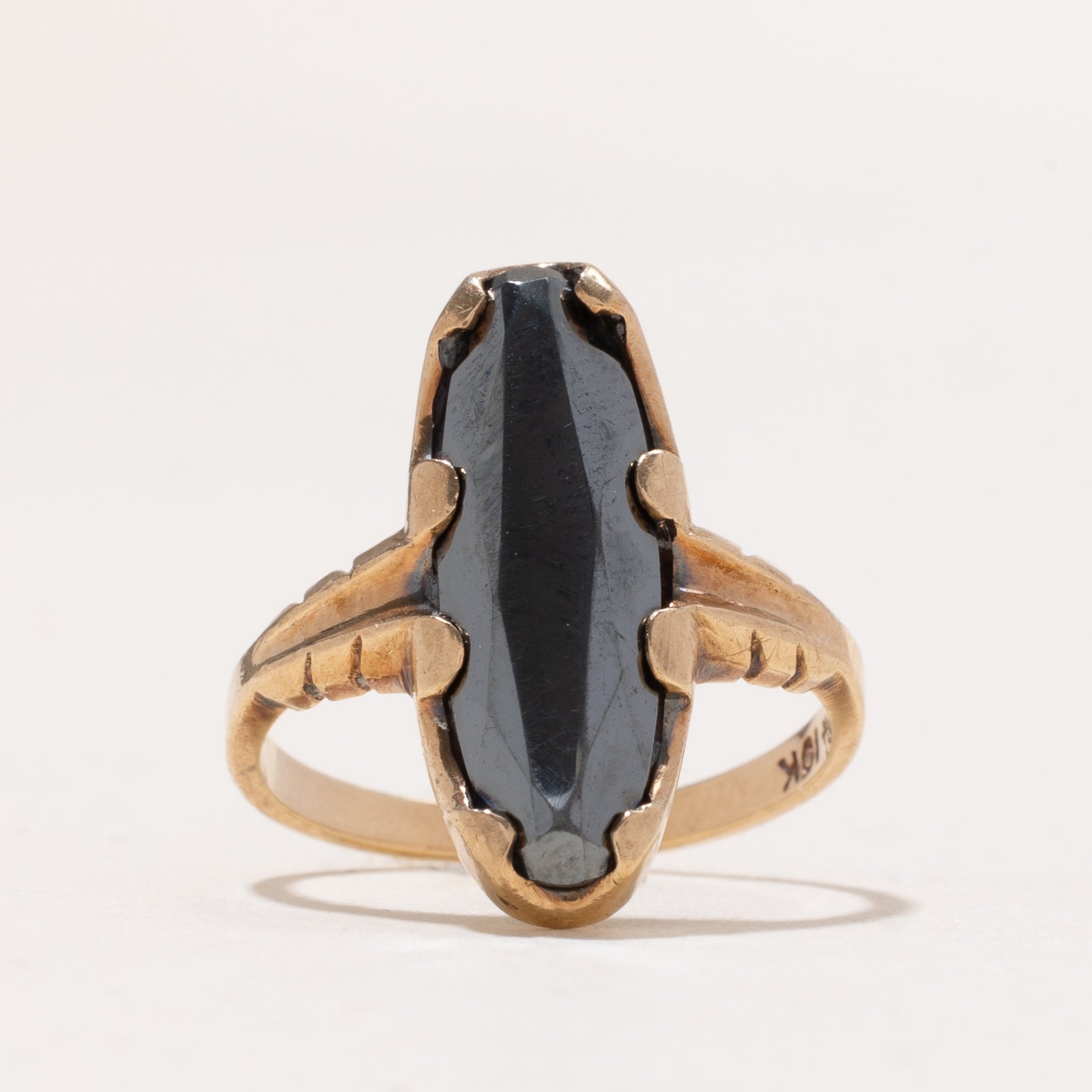 Hematite Navette Ring | 3.50ct | SZ 4.75