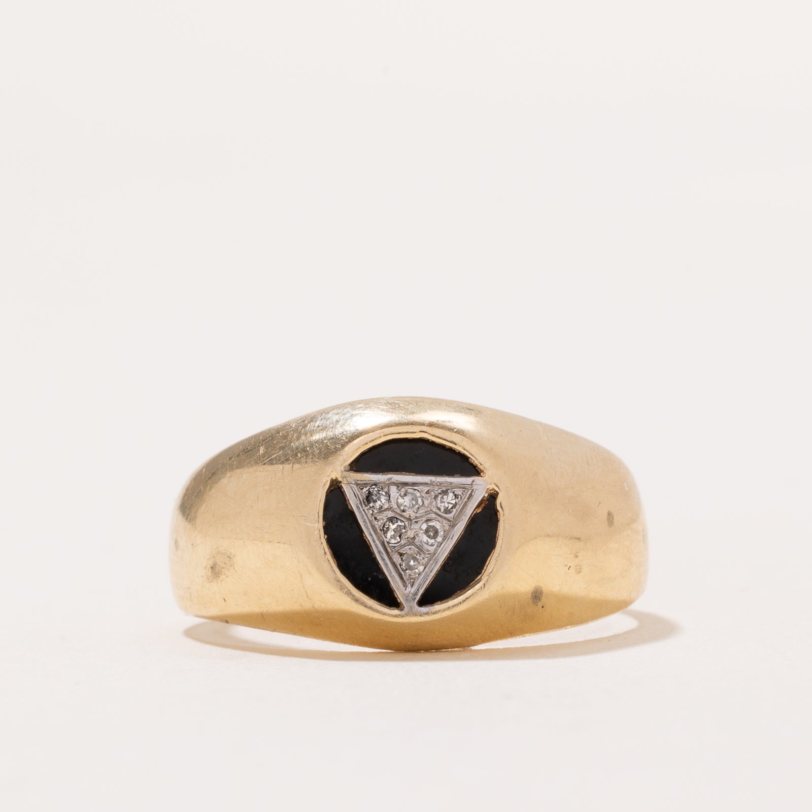 Onyx & Diamond Signet Ring | 1.00ct | 0.03ctw | SZ 8