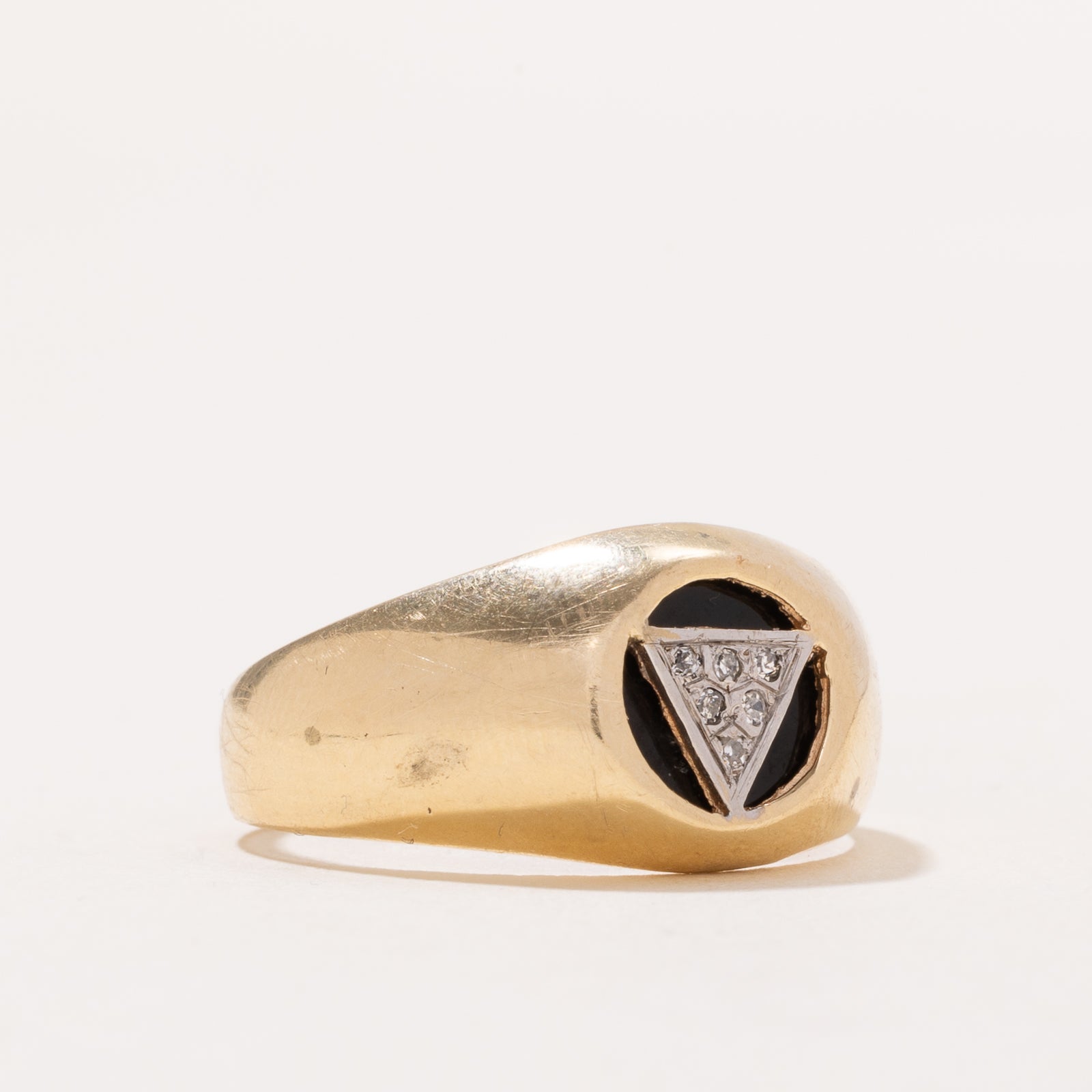 Onyx & Diamond Signet Ring | 1.00ct | 0.03ctw | SZ 8