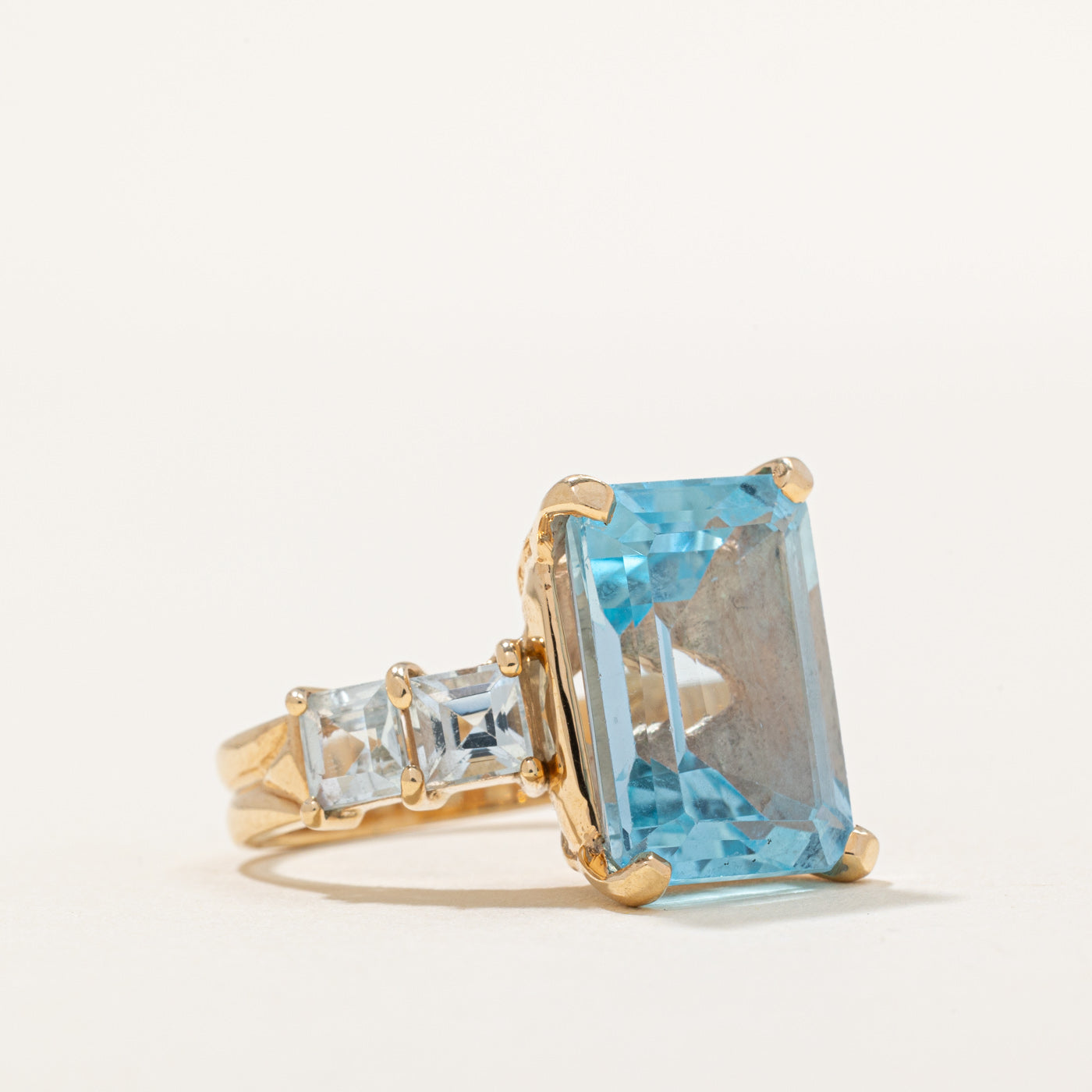 Blue Topaz Cocktail Ring | 12.00ctw | SZ 5.25 |