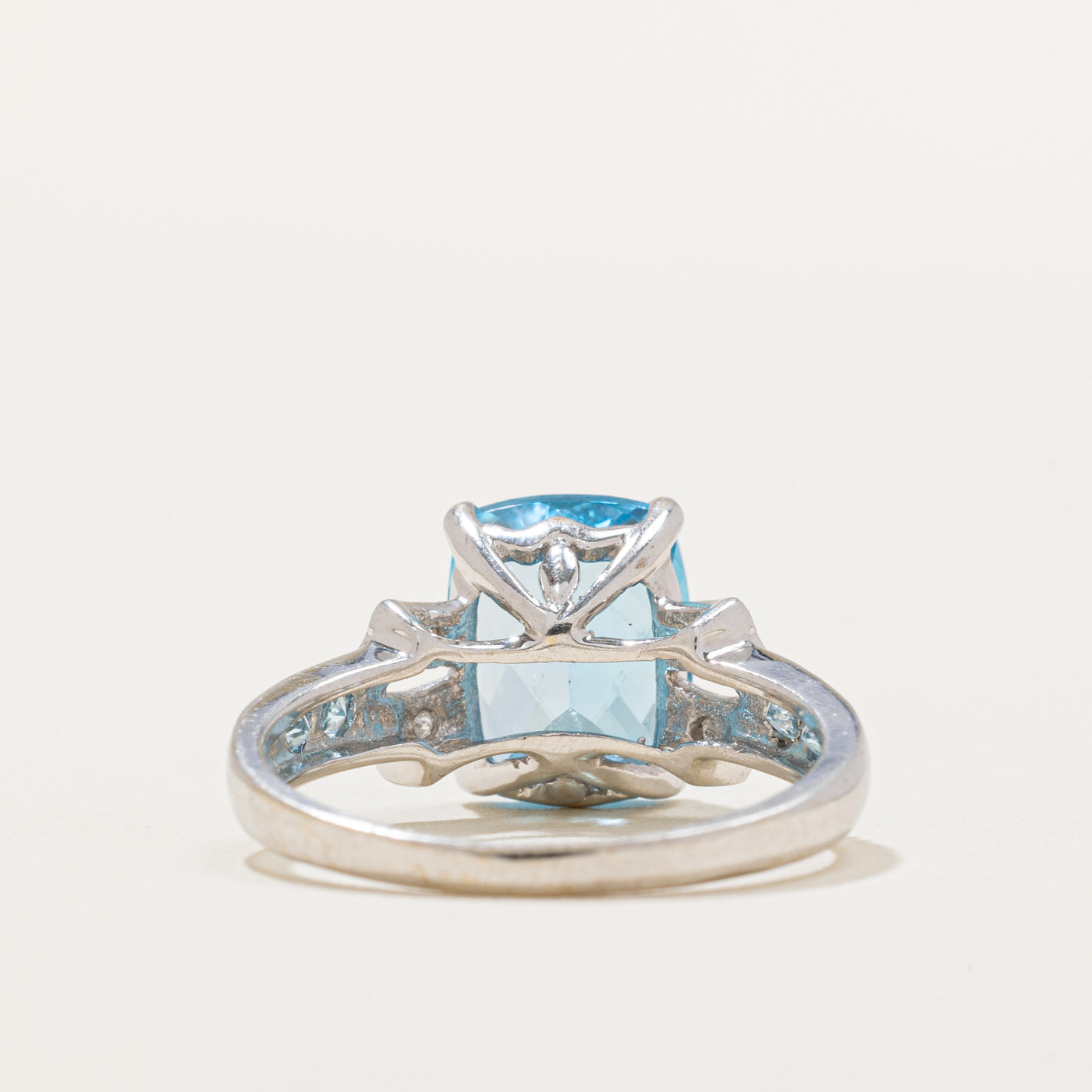 Blue Topaz & Diamond Ring | 4.20ctw, 0.04ctw | SZ 6.5 |