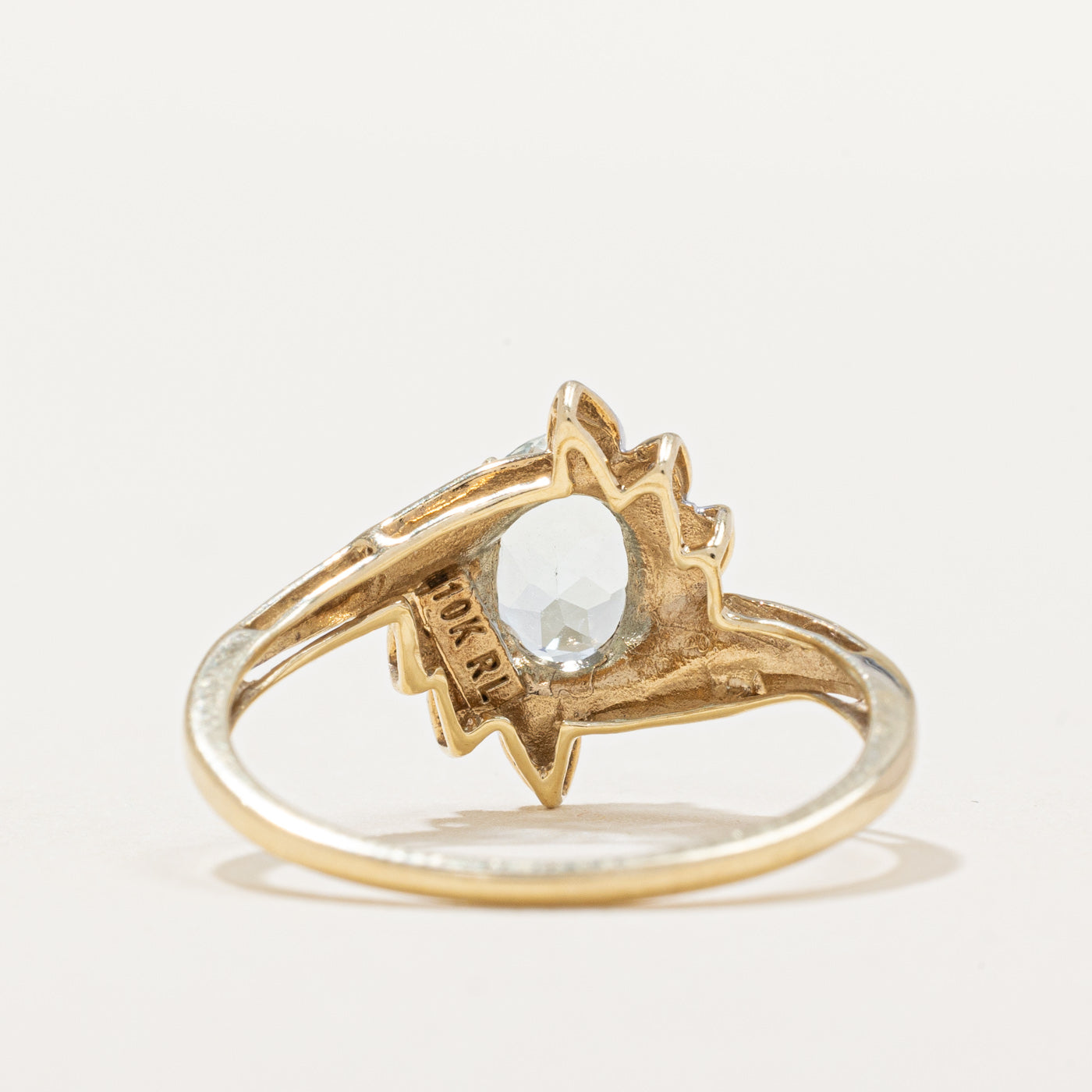 Aquamarine & Diamond Bypass Ring | 0.80ct, 0.005ctw | SZ 7 |