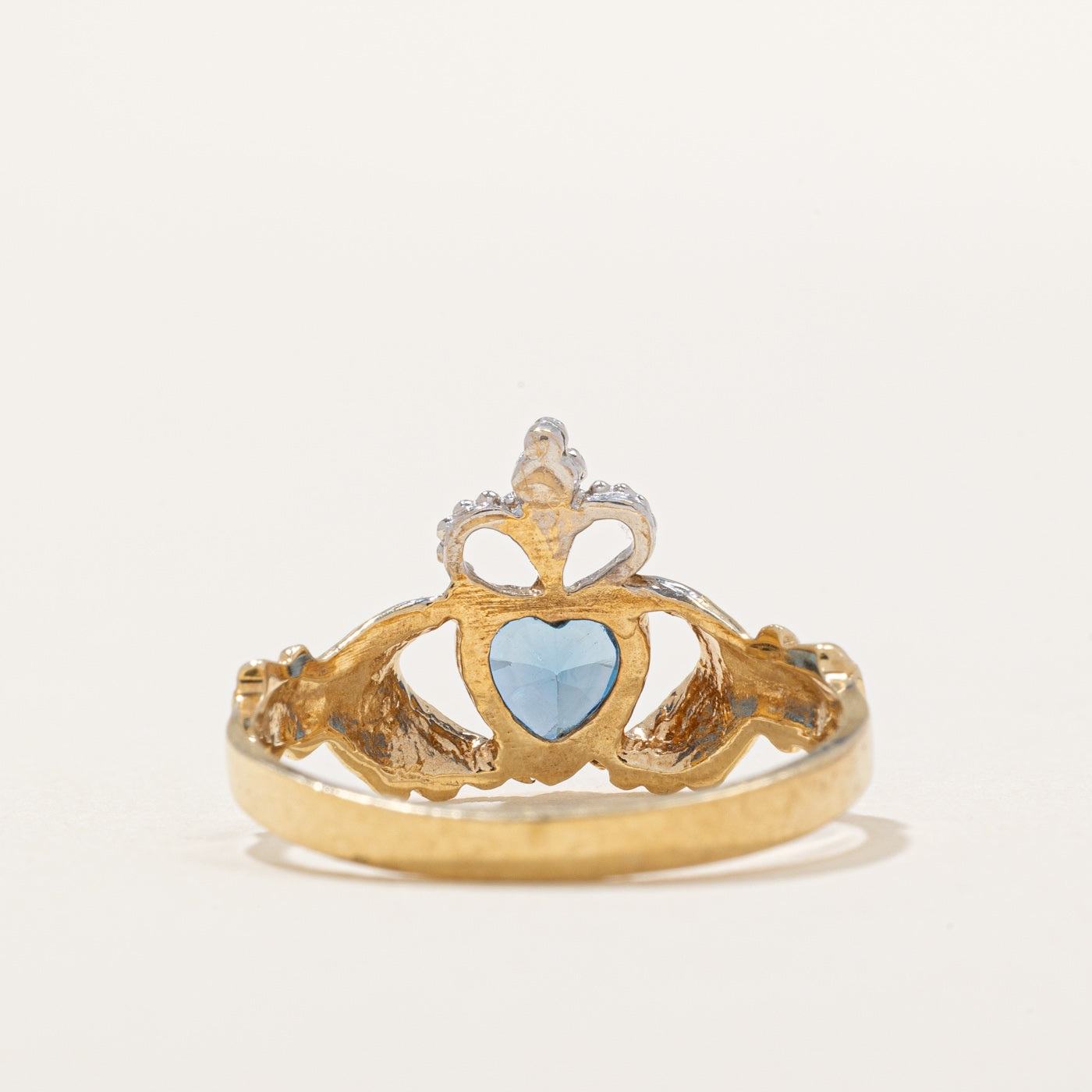 Synthetic Spinel Heart Claddagh Ring | 0.44ct | SZ 6.25 |