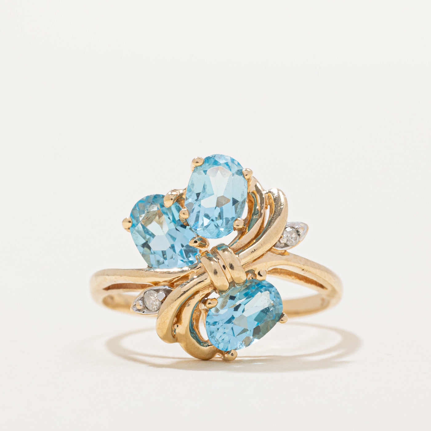 Blue Topaz & Diamond Cocktail Ring | 1.80ctw, 0.02ctw | SZ 5.75 |