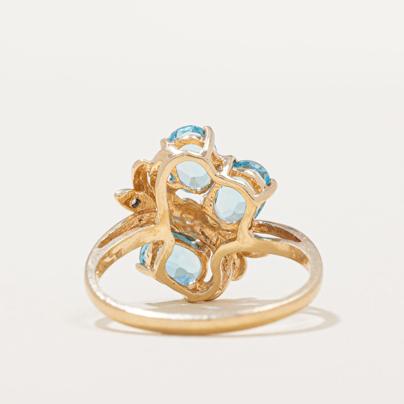 Blue Topaz & Diamond Cocktail Ring | 1.80ctw, 0.02ctw | SZ 5.75 |