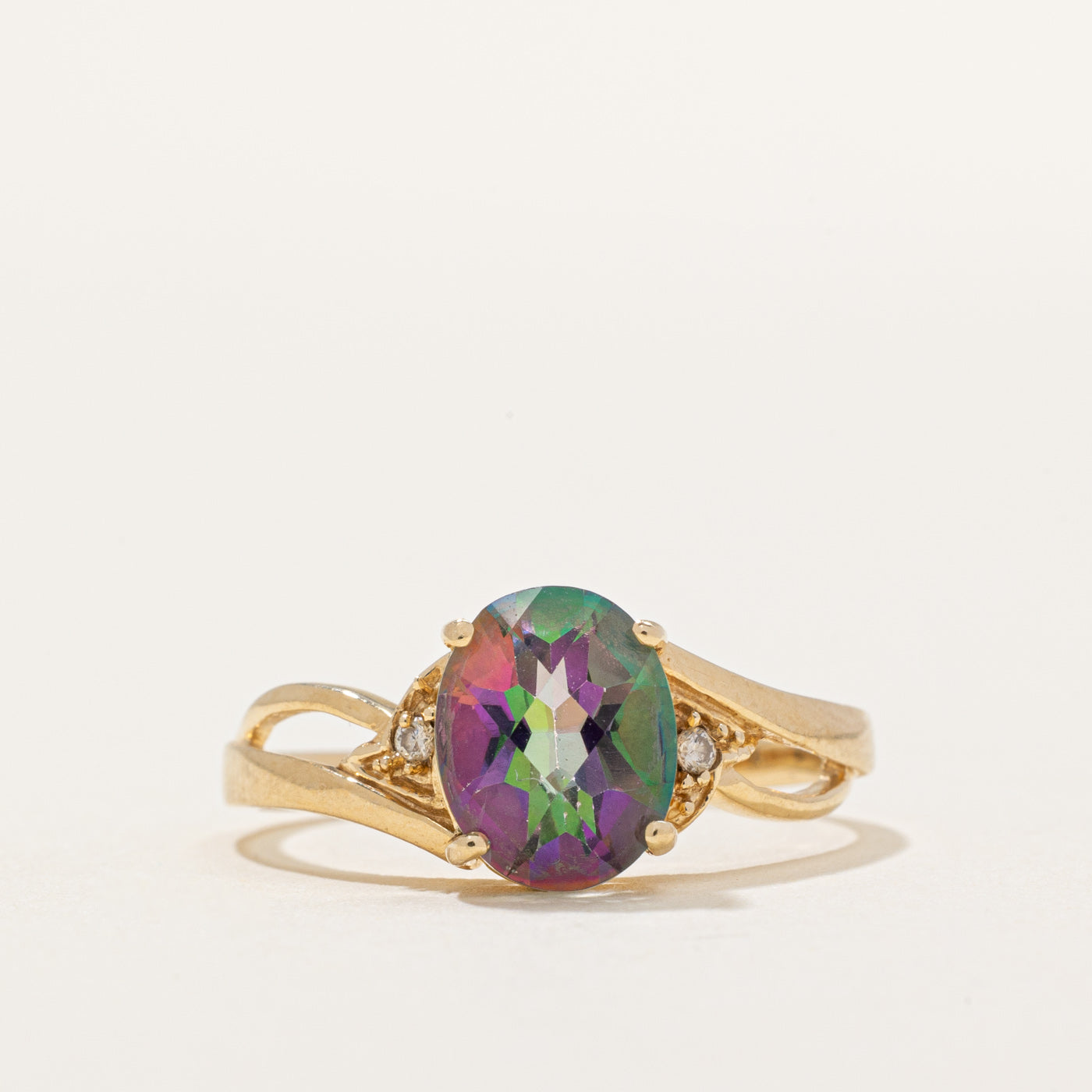 Mystic Topaz & Diamond Ring | 2.30ct, 0.02ctw | SZ 7.75 |