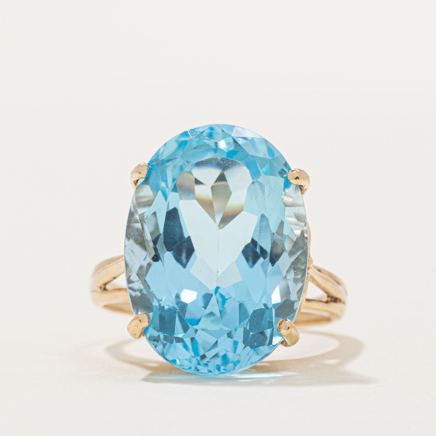 Blue Topaz Cocktail Ring | 16.00ct | SZ 7 |