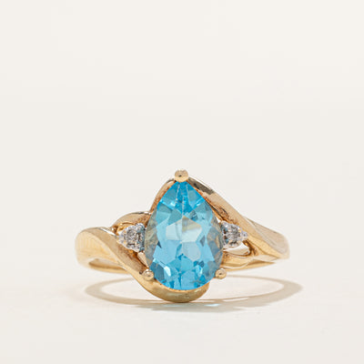 Blue Topaz & Diamond Cocktail Ring | 2.20ct, 0.02ctw | SZ 6.75 |