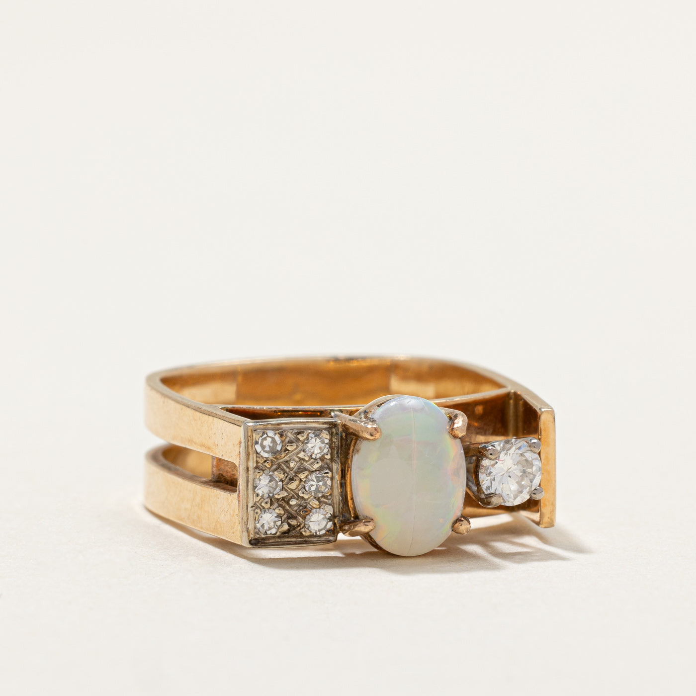 Opal & Diamond Cocktail Ring | 0.50ct, 0.21ctw | SZ 6 |