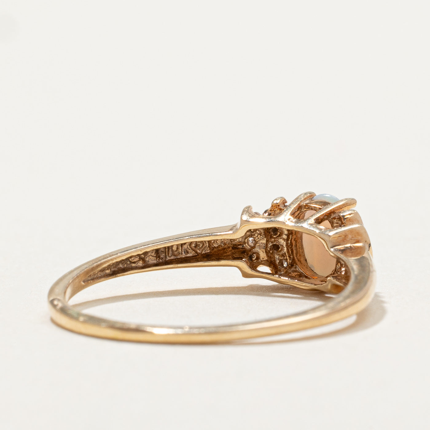 Oval Opal & Diamond Ring | 0.21ct, 0.07ctw | SZ 8 |