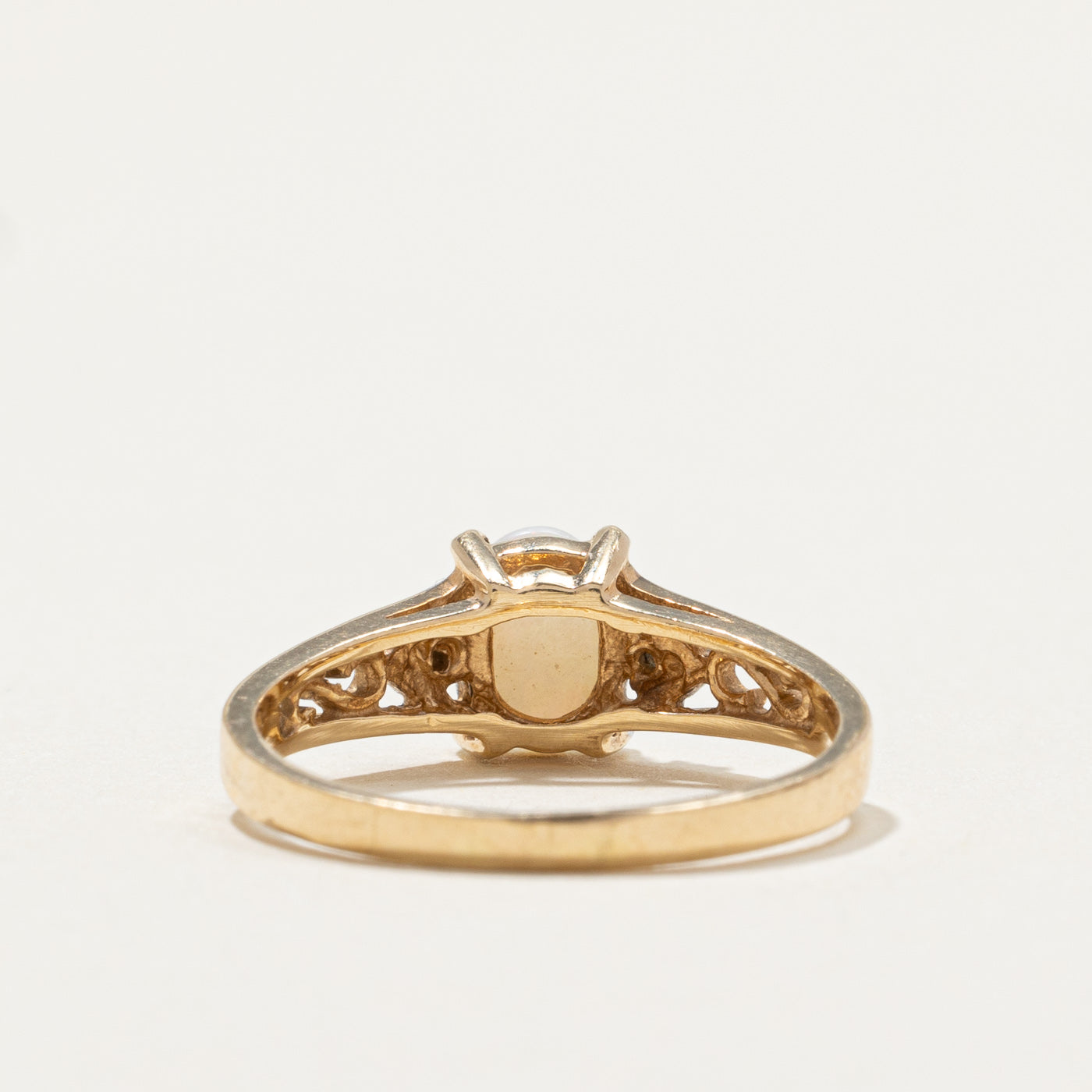 Two Tone Opal & Diamond Ring | 0.44ct, 0.02ctw | SZ 6 |