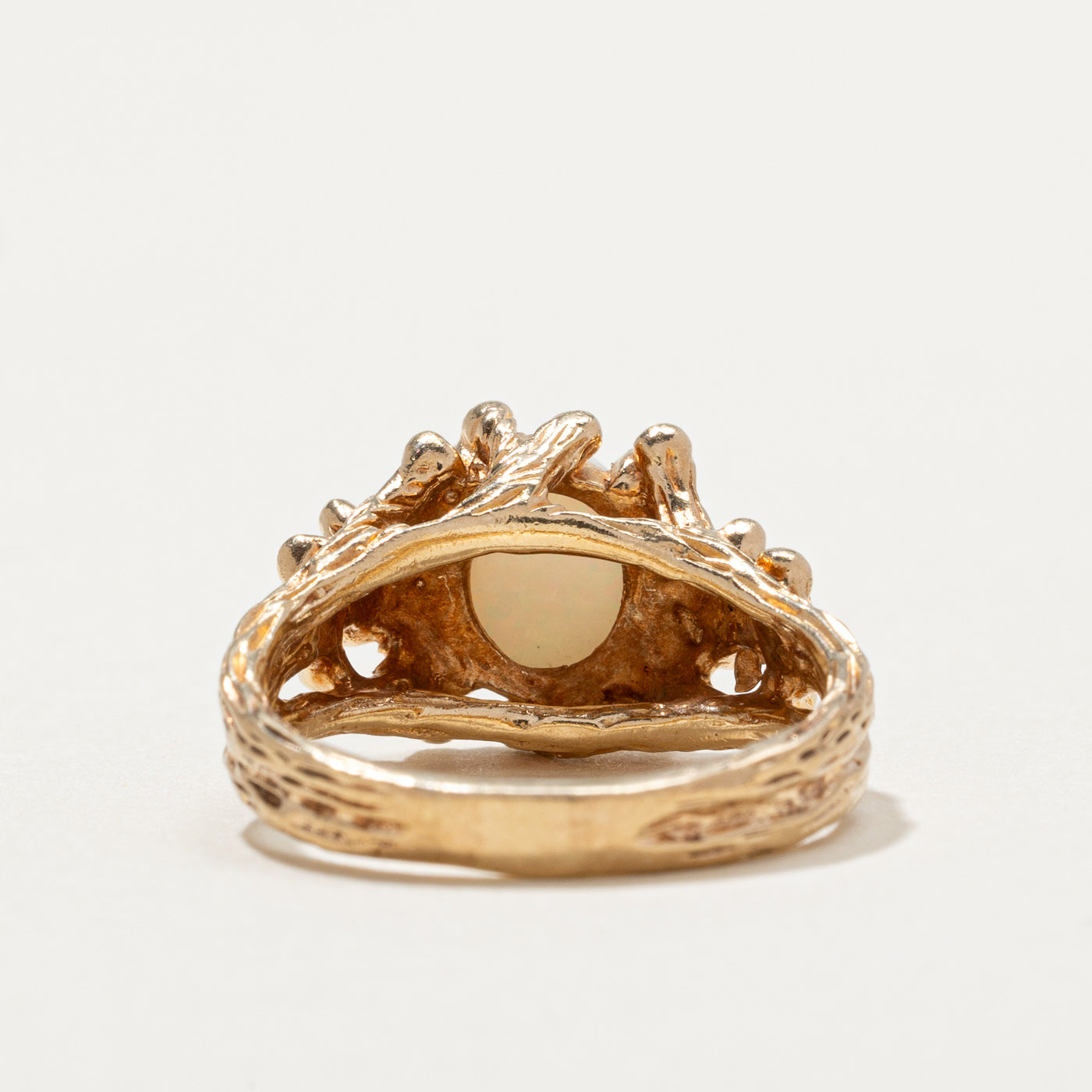 10k Yellow Gold Opal Textured Ring | 0.75ct | SZ 5.25 |