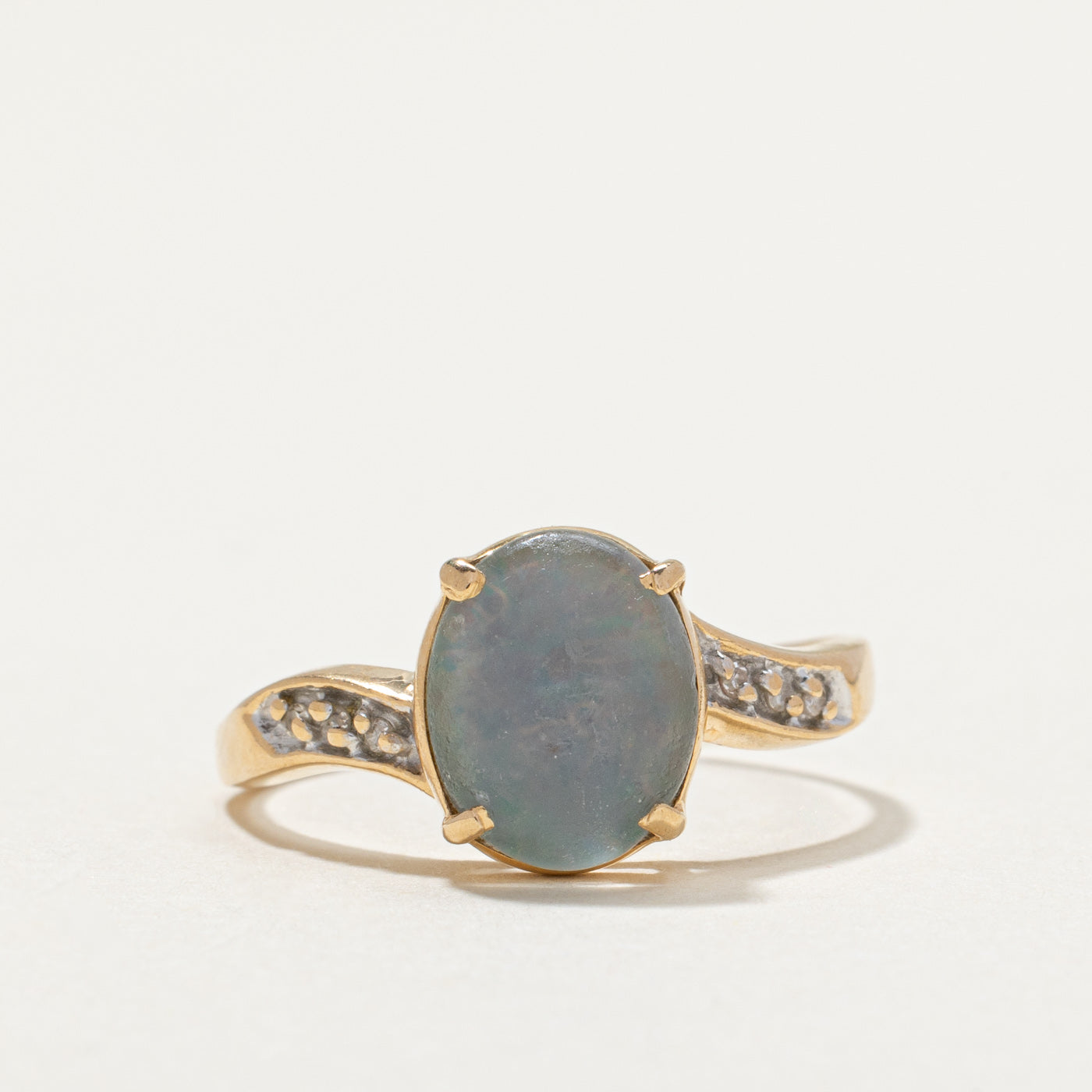 Opal & Diamond Bypass Ring | 1.50ct, 0.03ctw | SZ 8 |