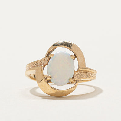 10k Oval Opal Openwork Ring | 0.60ct | SZ 3.5 |