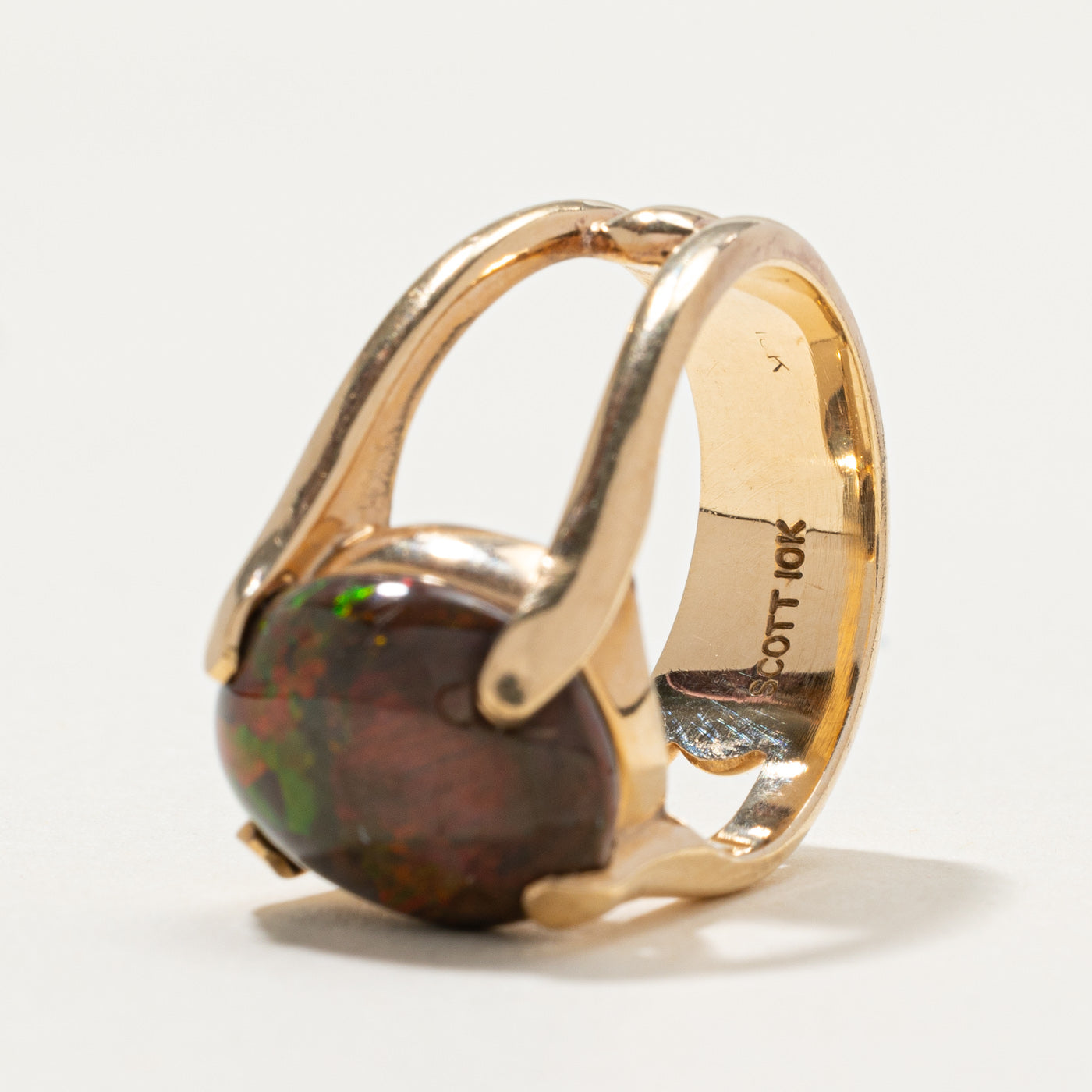 Boulder Opal Cocktail Ring | 5.60ct | SZ 7 |