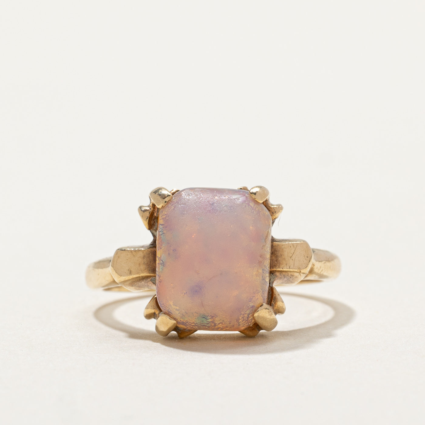 10k Pink Glass Paste Ring | 4.50ct | SZ 5.5 |