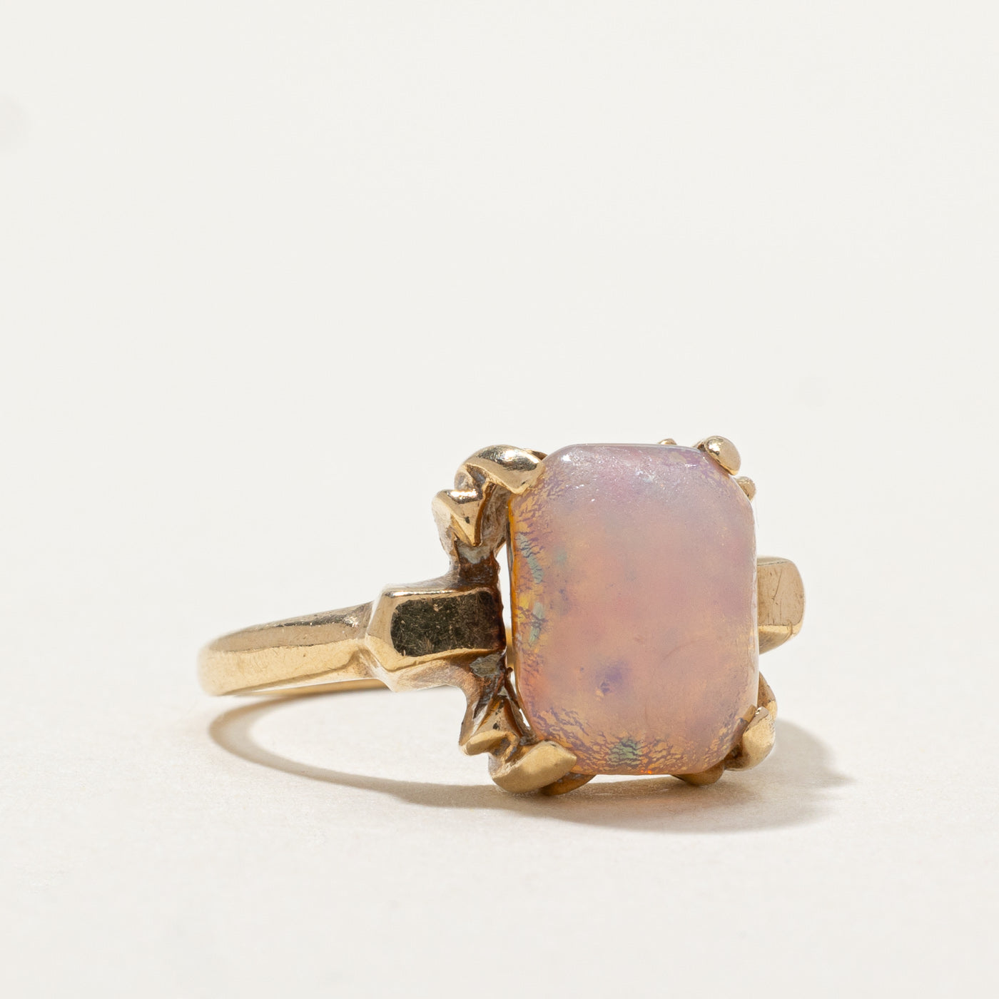 10k Pink Glass Paste Ring | 4.50ct | SZ 5.5 |