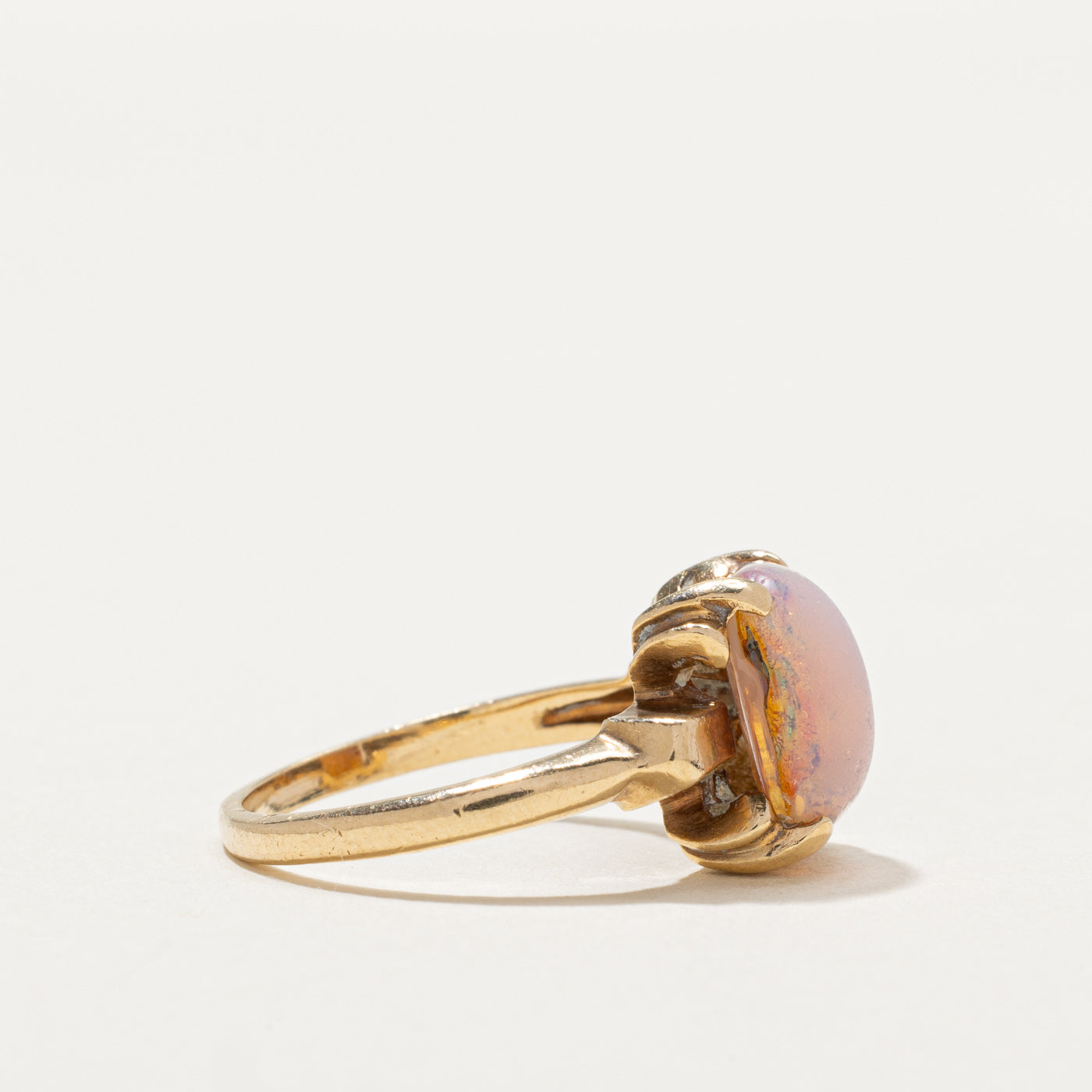 10k Pink Glass Paste Ring | 4.50ct | SZ 5.5 |