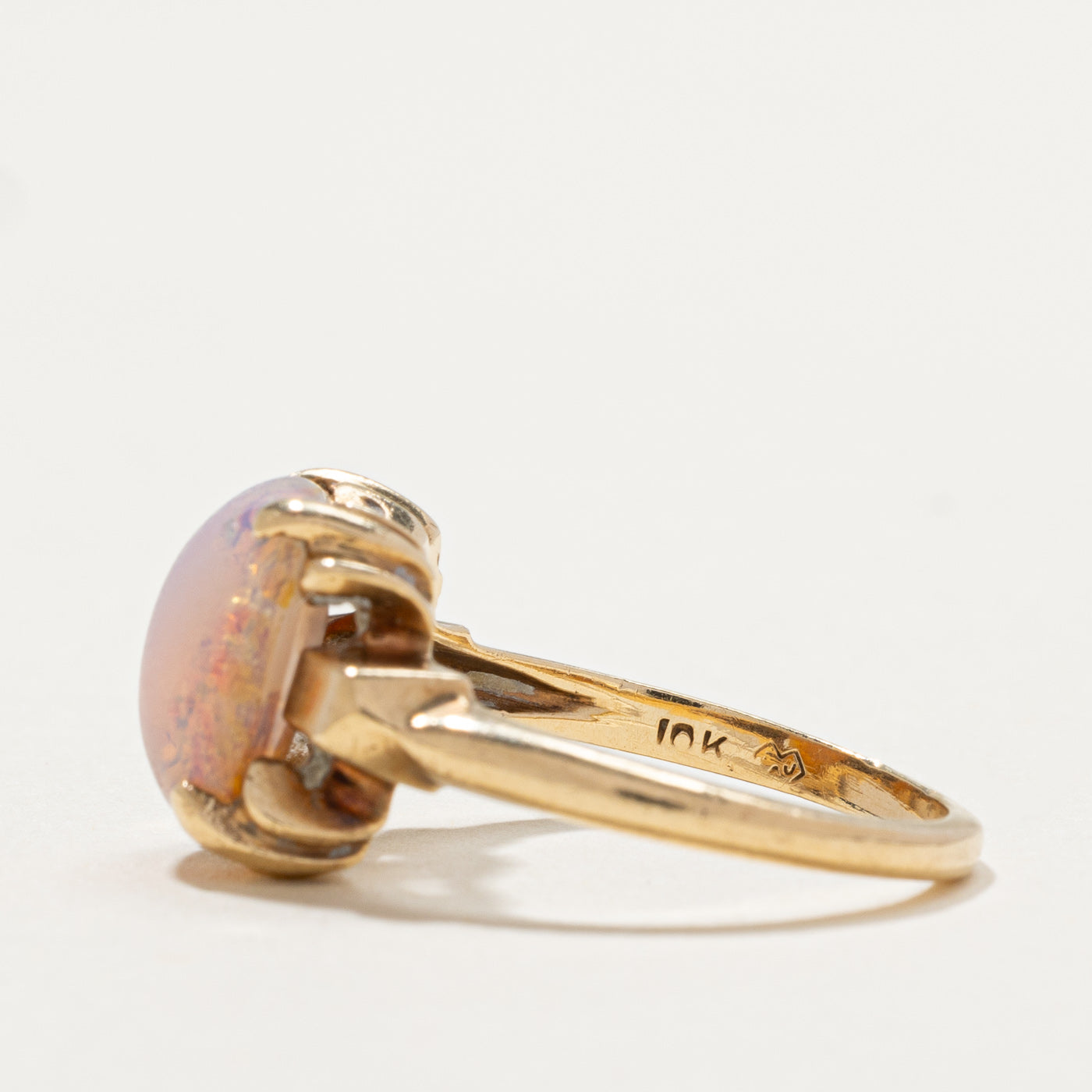 10k Pink Glass Paste Ring | 4.50ct | SZ 5.5 |