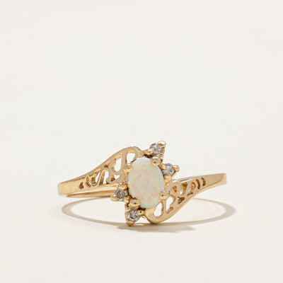 Opal & Diamond Bypass Ring | 0.46ct, 0.05ctw | SZ 6 |