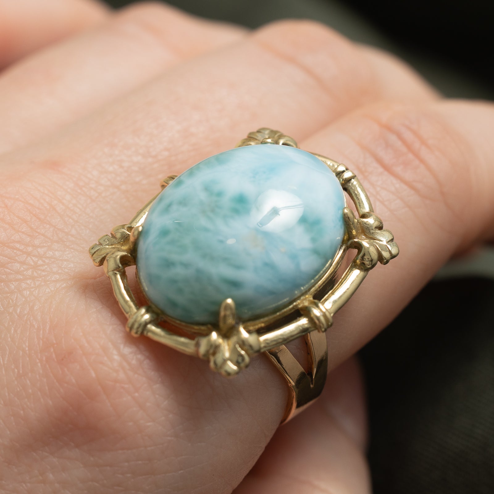 Larimar Cocktail Ring | 22.00ct | SZ 10.25 |