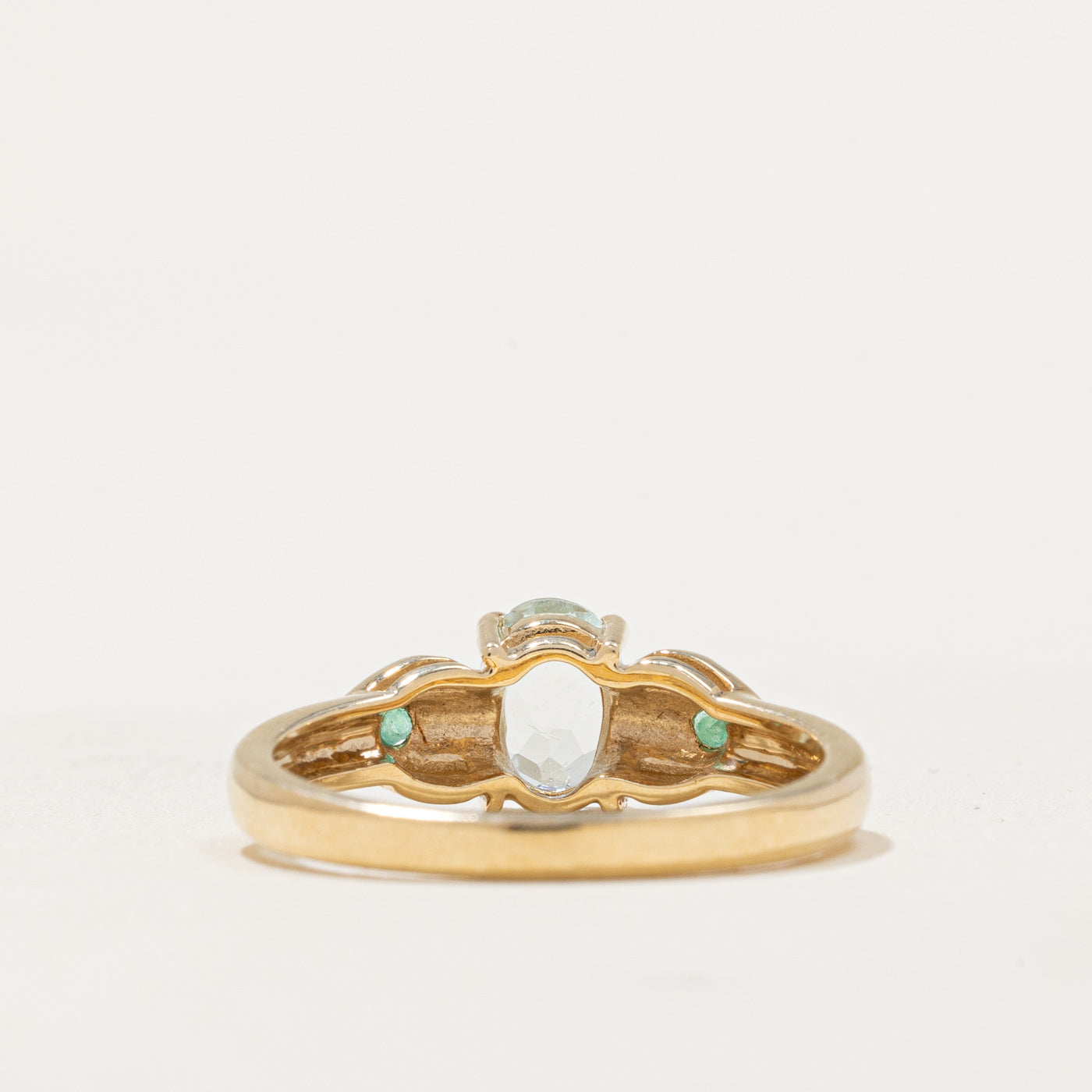 Aquamarine & Emerald Ring | 0.65ct, 0.05ctw | SZ 7.25 |