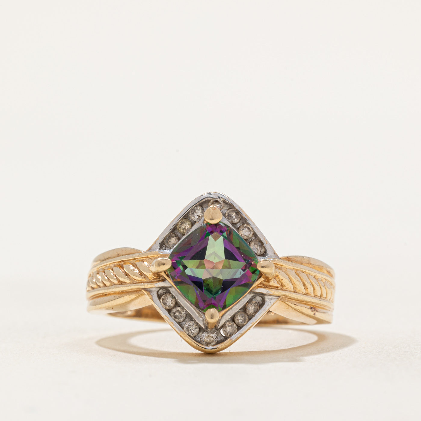 Mystic Topaz & Diamond Cocktail Ring | 2.00ct, 0.14ctw | SZ 8 |