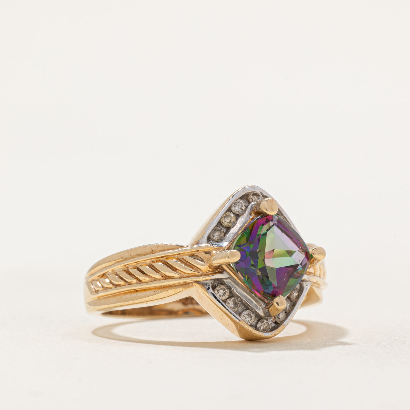 Mystic Topaz & Diamond Cocktail Ring | 2.00ct, 0.14ctw | SZ 8 |